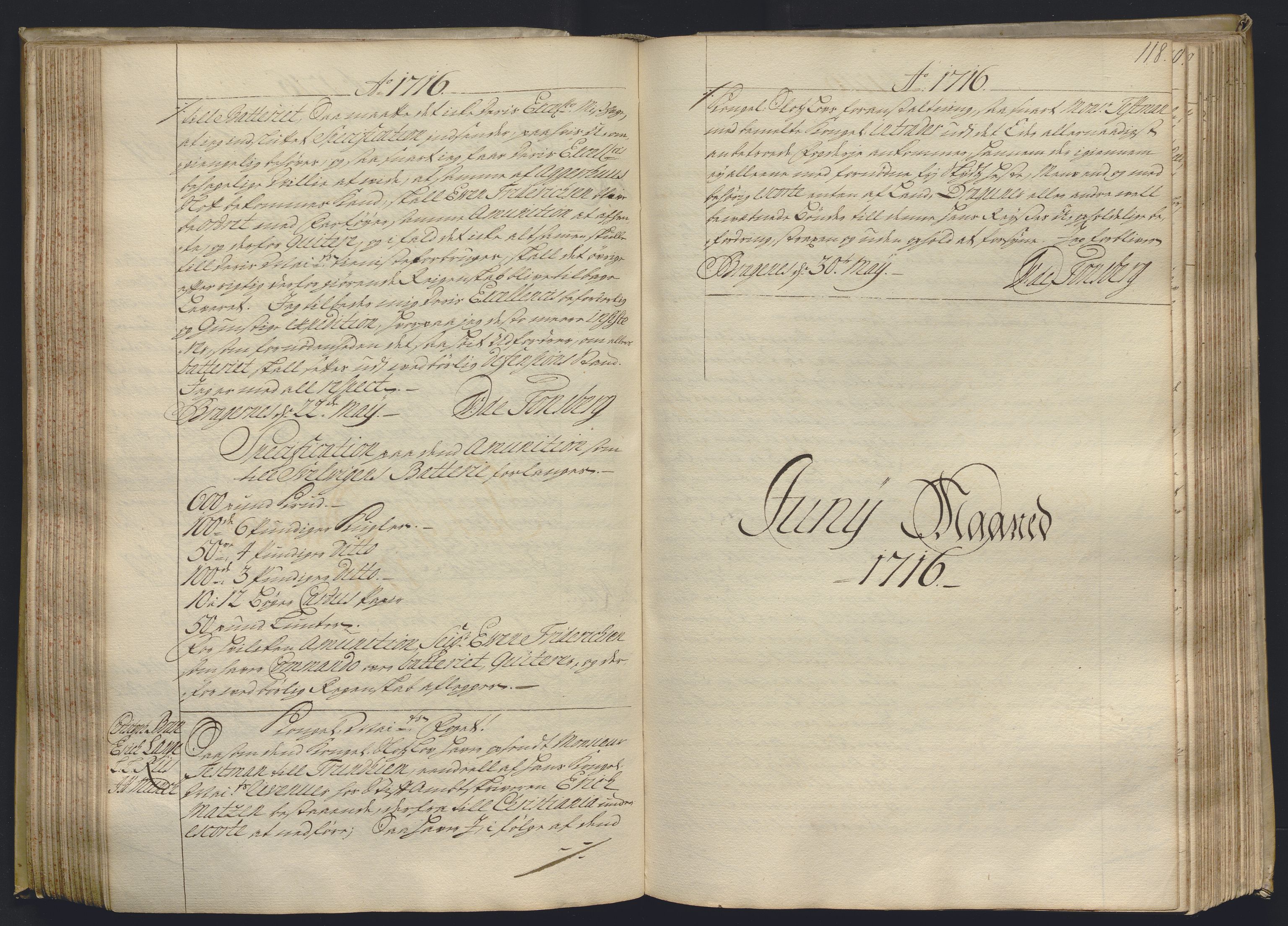 Kristiania stiftamt, AV/SAO-A-10386/B/Ba/L0004: Kopibok, 1715-1717, p. 117b-118a