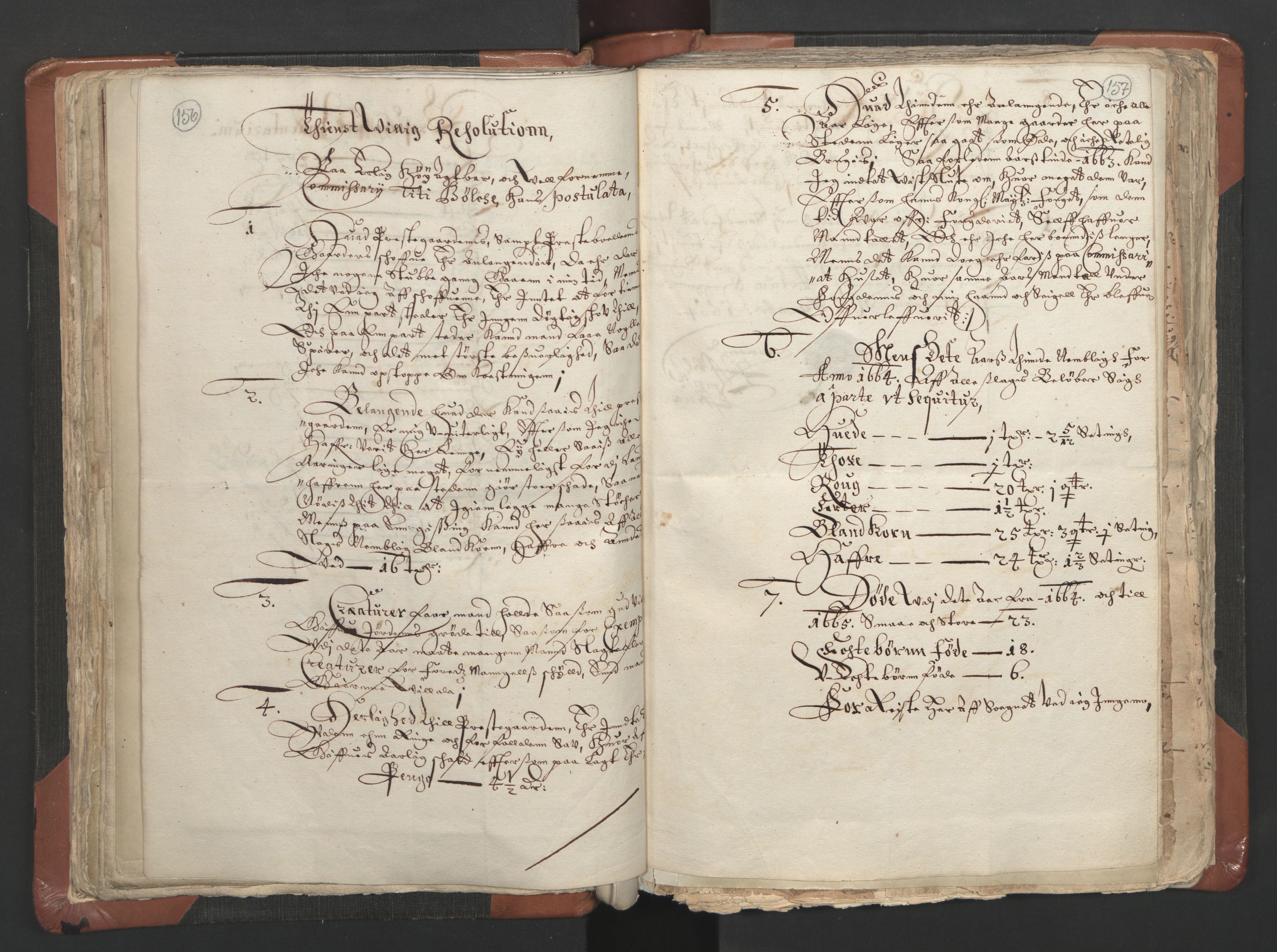 RA, Vicar's Census 1664-1666, no. 9: Bragernes deanery, 1664-1666, p. 156-157