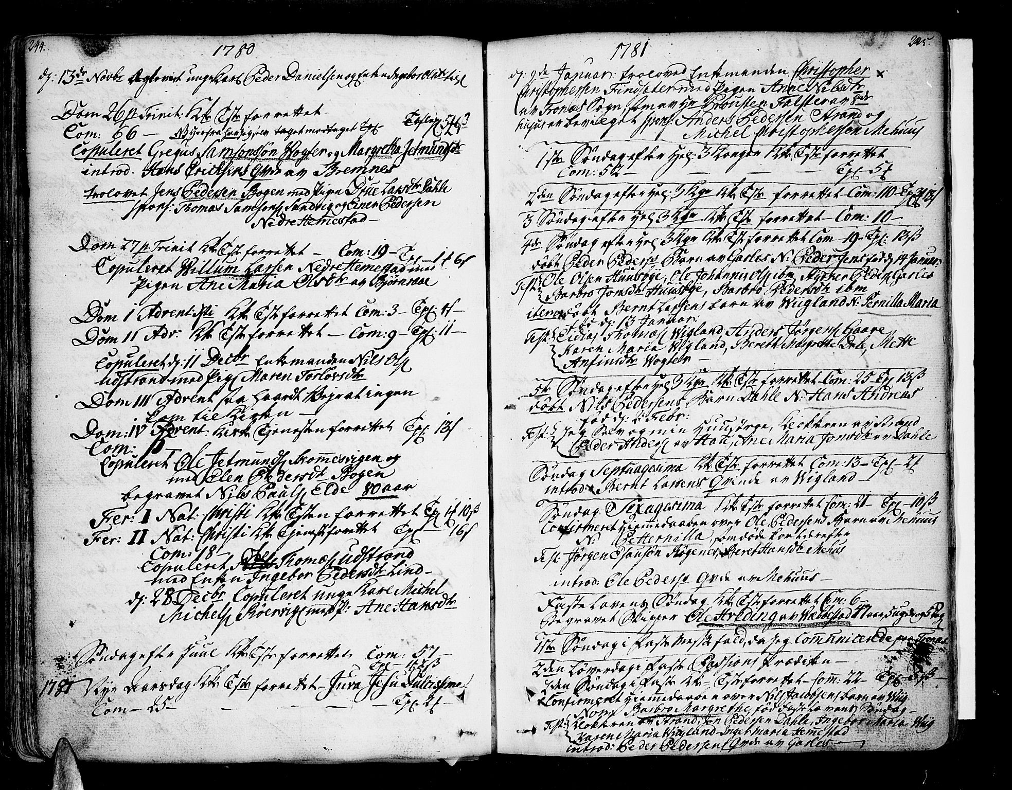 Kvæfjord sokneprestkontor, AV/SATØ-S-1323/G/Ga/Gaa/L0001kirke: Parish register (official) no. 1, 1751-1822, p. 244-245