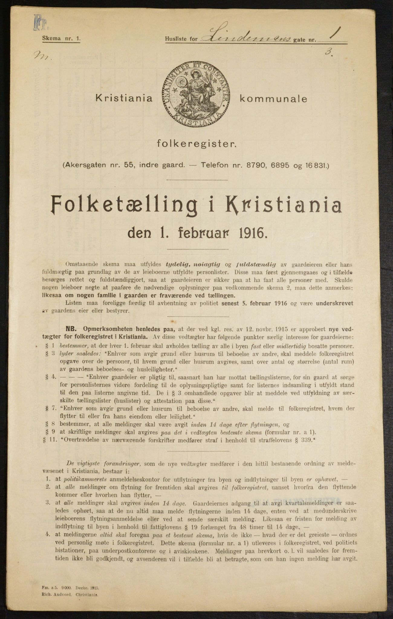 OBA, Municipal Census 1916 for Kristiania, 1916, p. 58900