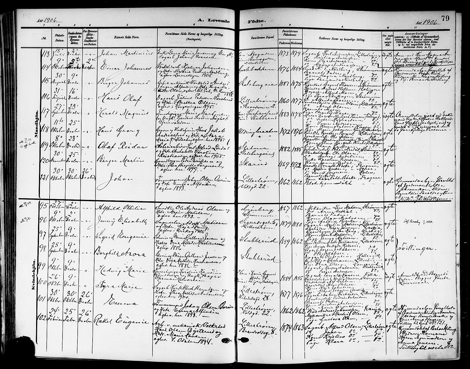 Skedsmo prestekontor Kirkebøker, AV/SAO-A-10033a/G/Ga/L0005b: Parish register (copy) no. I 5B, 1902-1911, p. 79