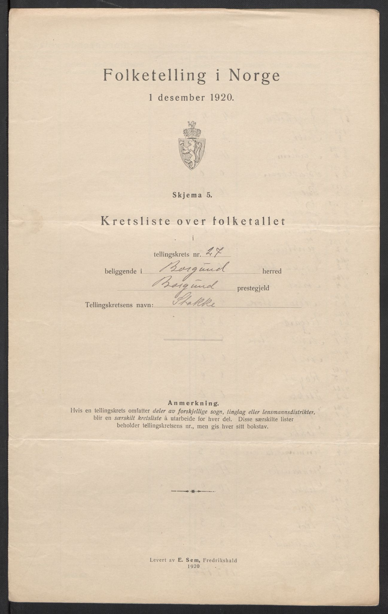 SAT, 1920 census for Borgund, 1920, p. 86