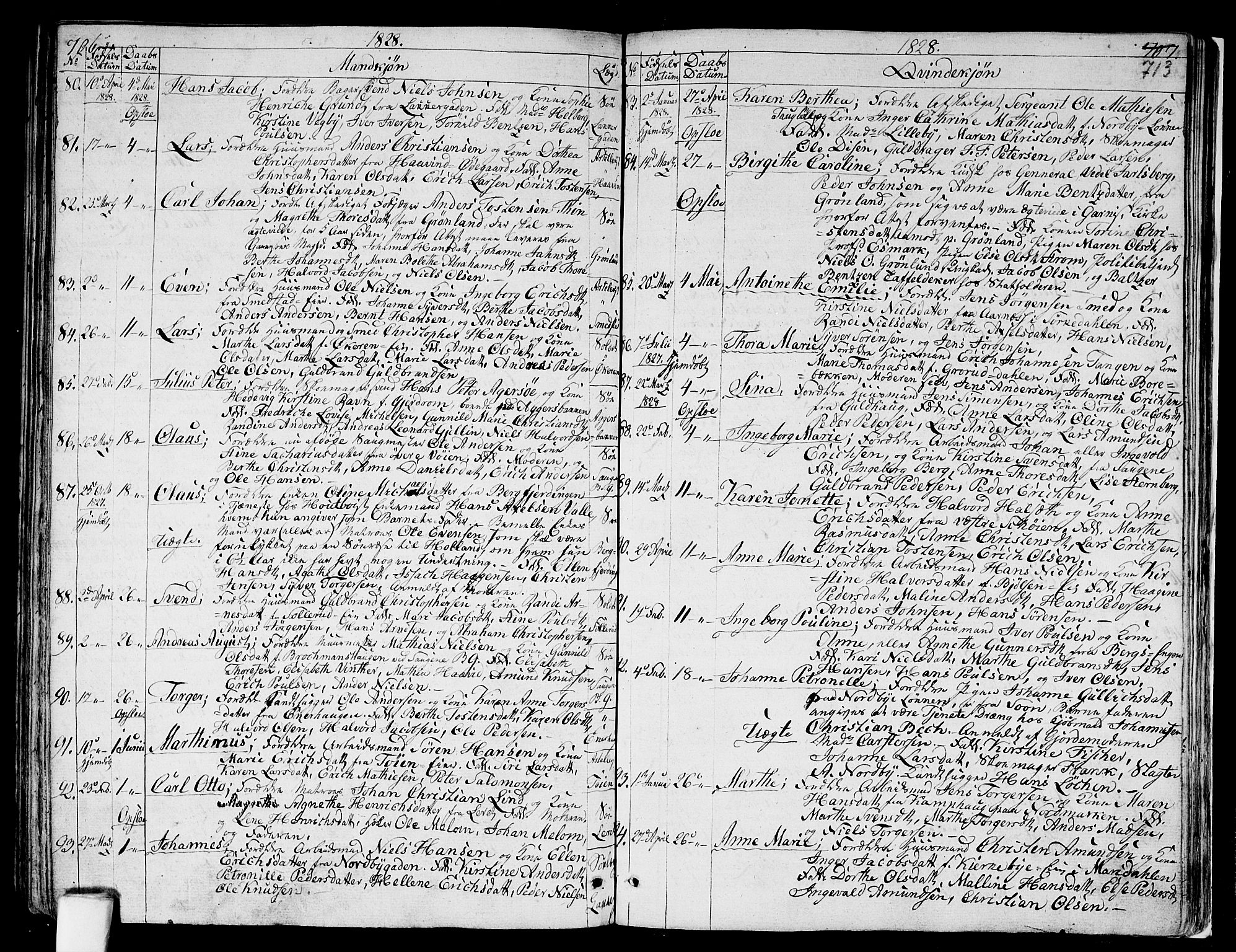 Aker prestekontor kirkebøker, AV/SAO-A-10861/G/L0004: Parish register (copy) no. 4, 1819-1829, p. 713