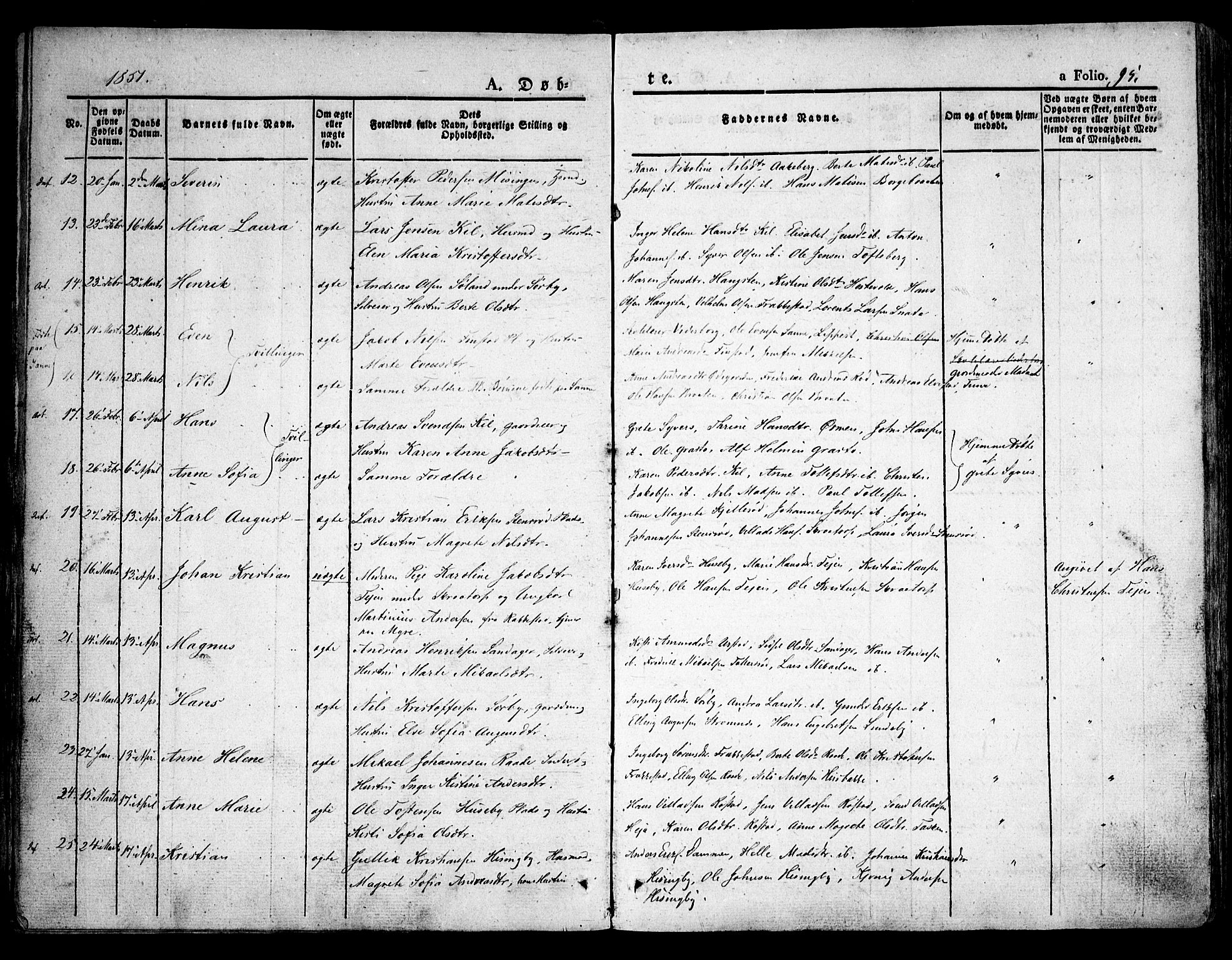 Råde prestekontor kirkebøker, AV/SAO-A-2009/F/Fa/L0005: Parish register (official) no. 5, 1830-1853, p. 95