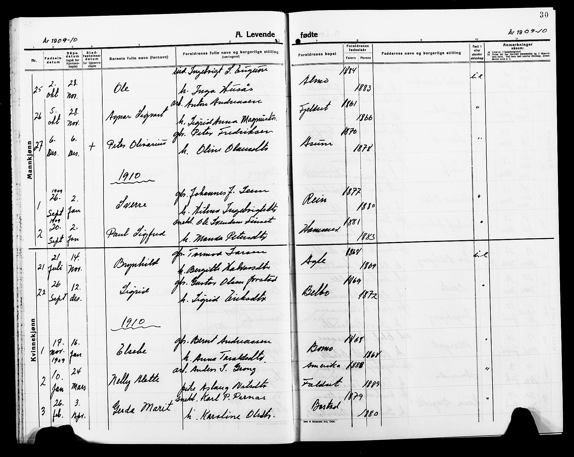 Ministerialprotokoller, klokkerbøker og fødselsregistre - Nord-Trøndelag, SAT/A-1458/749/L0488: Parish register (official) no. 749D04, 1903-1915, p. 30