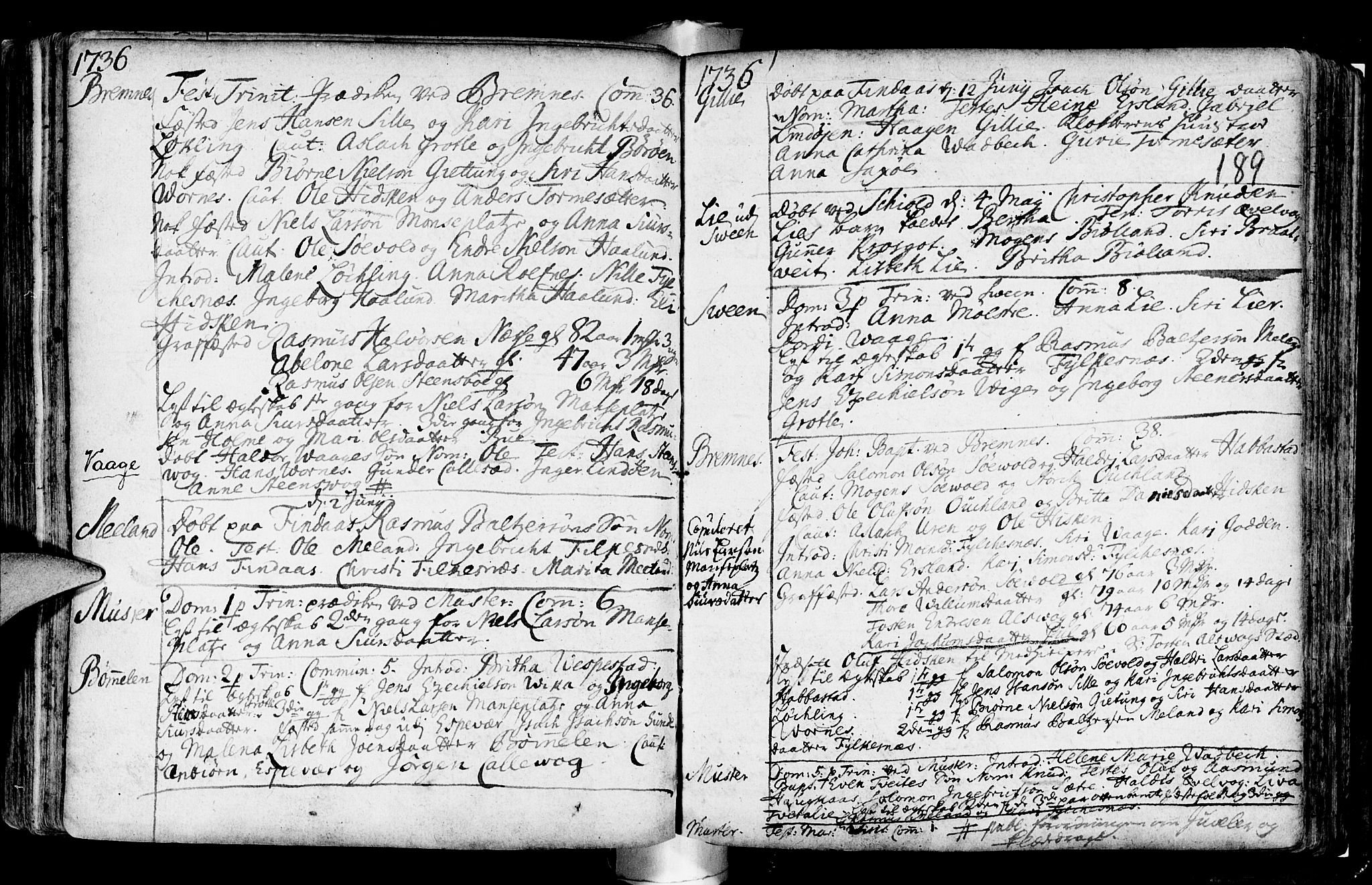 Finnås sokneprestembete, AV/SAB-A-99925/H/Ha/Haa/Haaa/L0001: Parish register (official) no. A 1, 1718-1744, p. 189