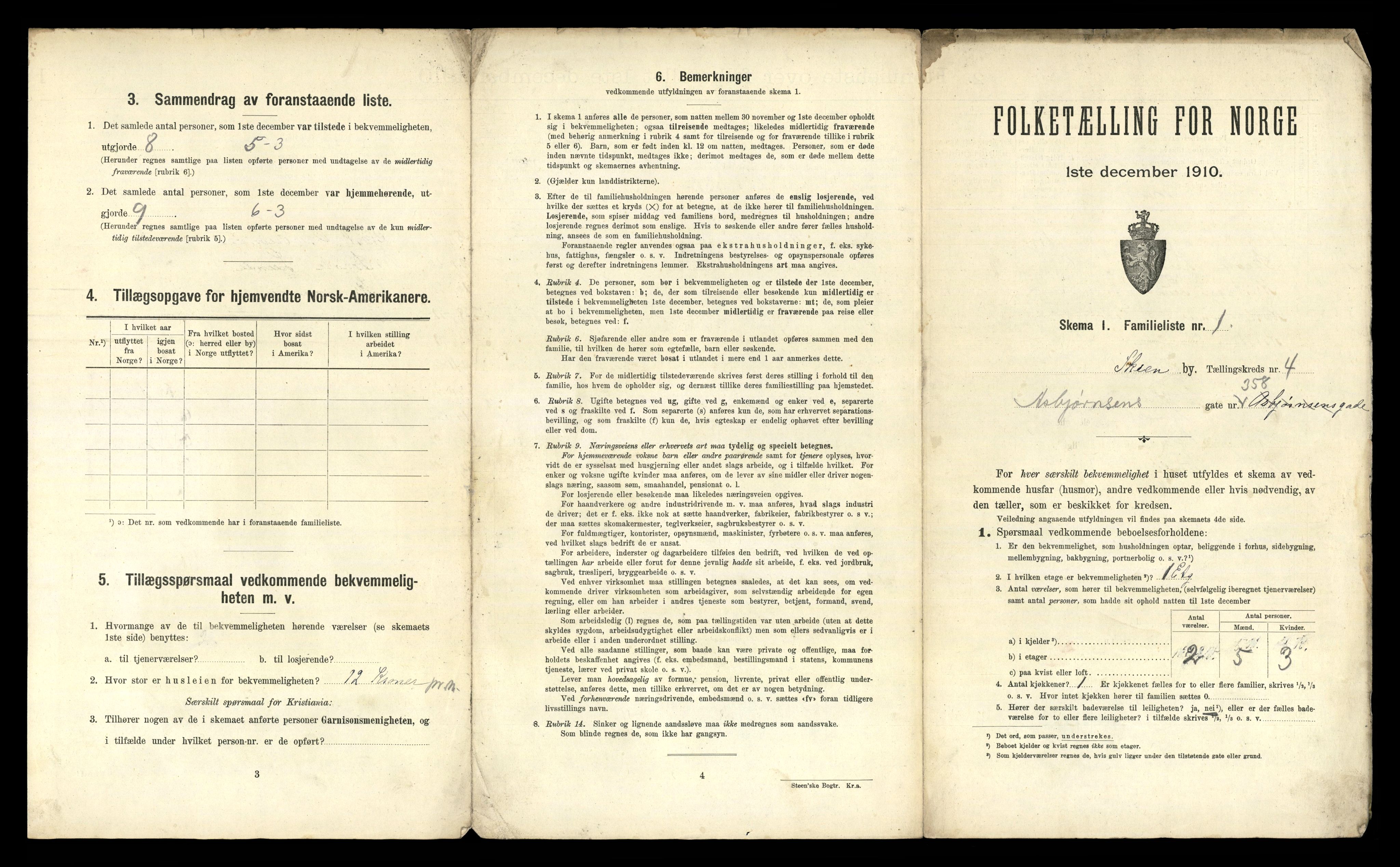 RA, 1910 census for Skien, 1910, p. 1624