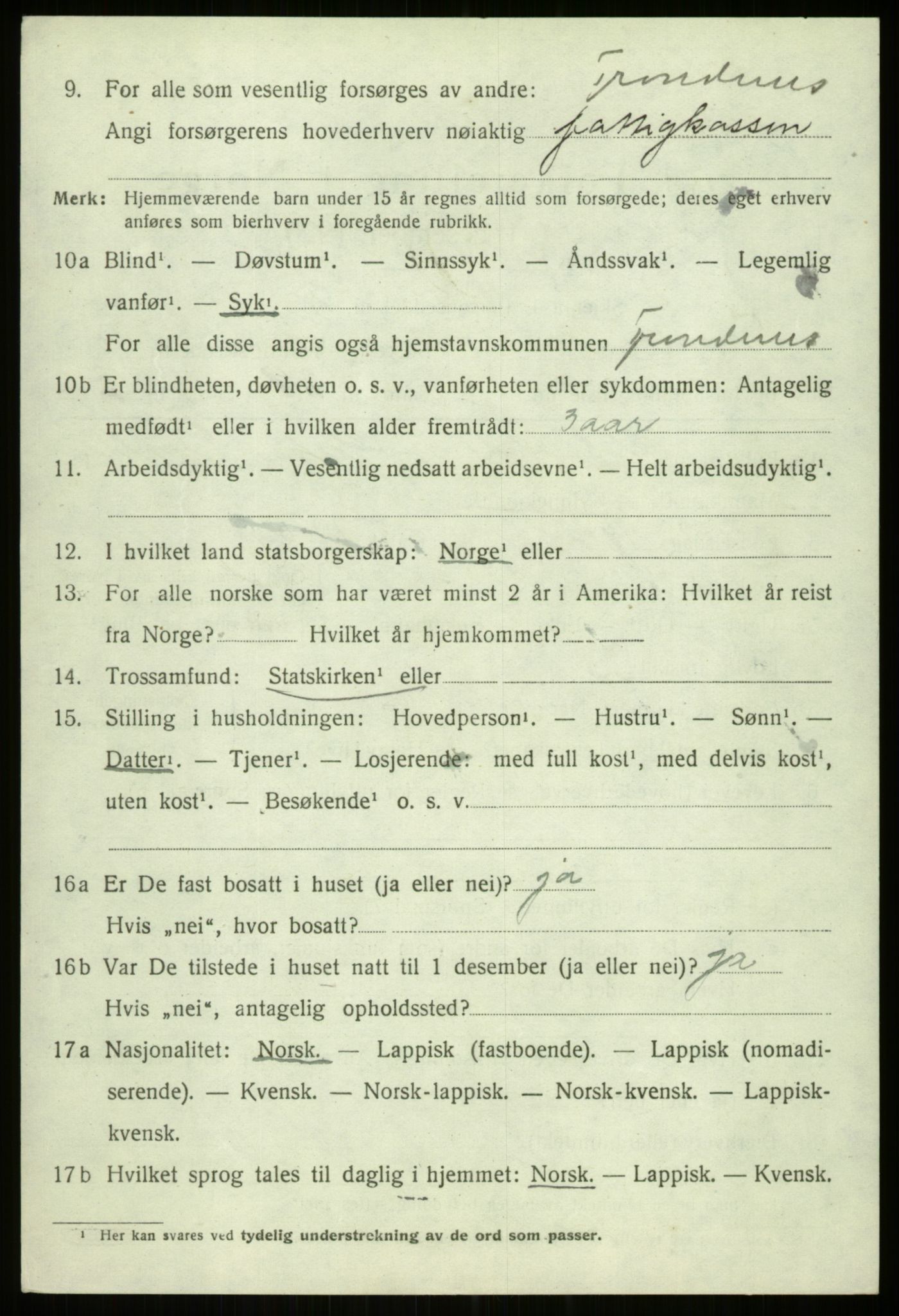 SATØ, 1920 census for Trondenes, 1920, p. 7996