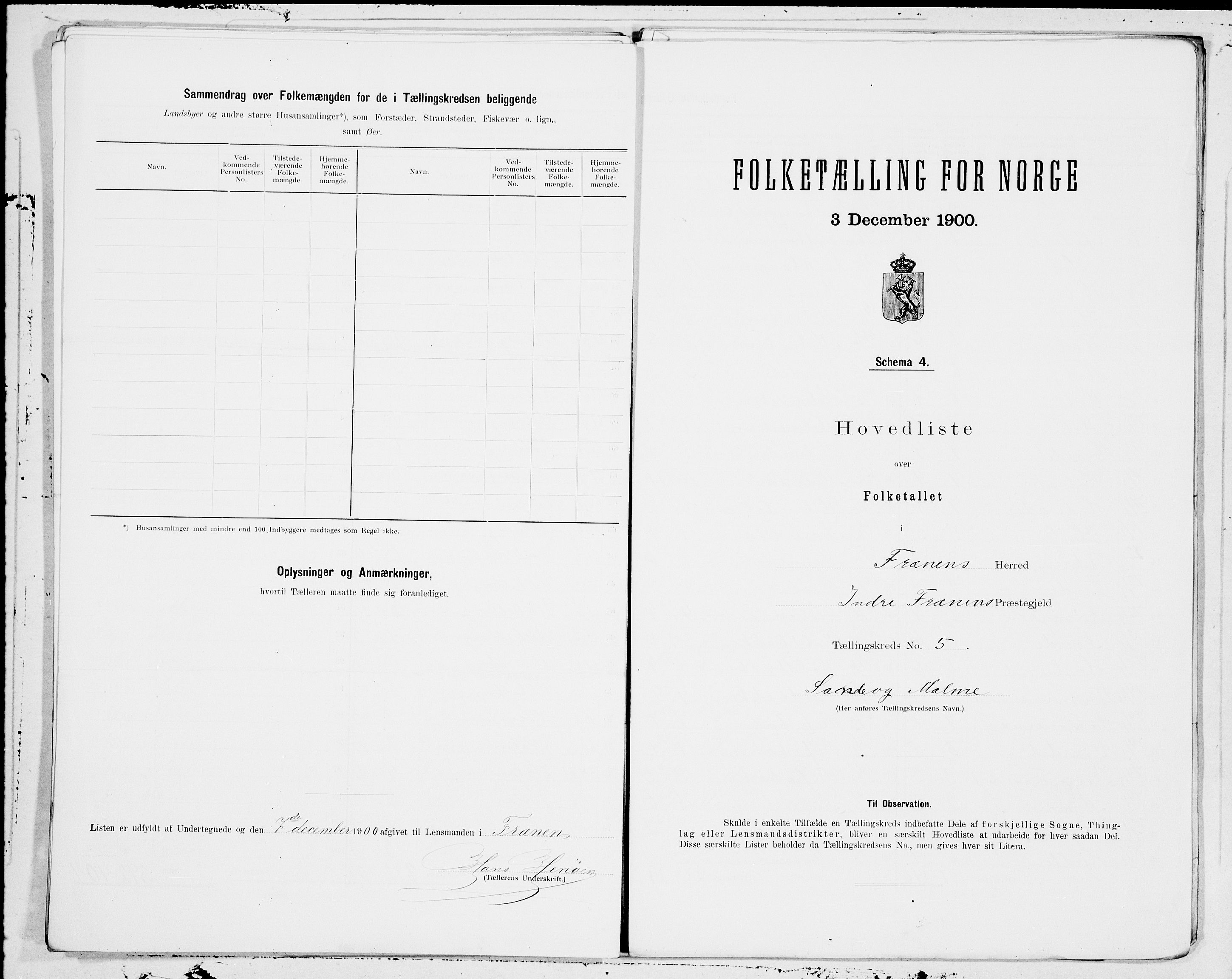 SAT, 1900 census for Fræna, 1900, p. 12
