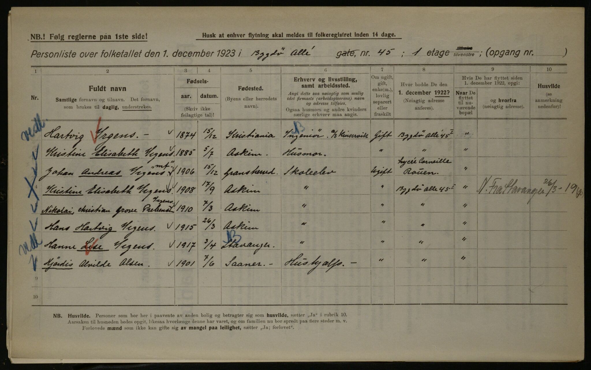 OBA, Municipal Census 1923 for Kristiania, 1923, p. 11685