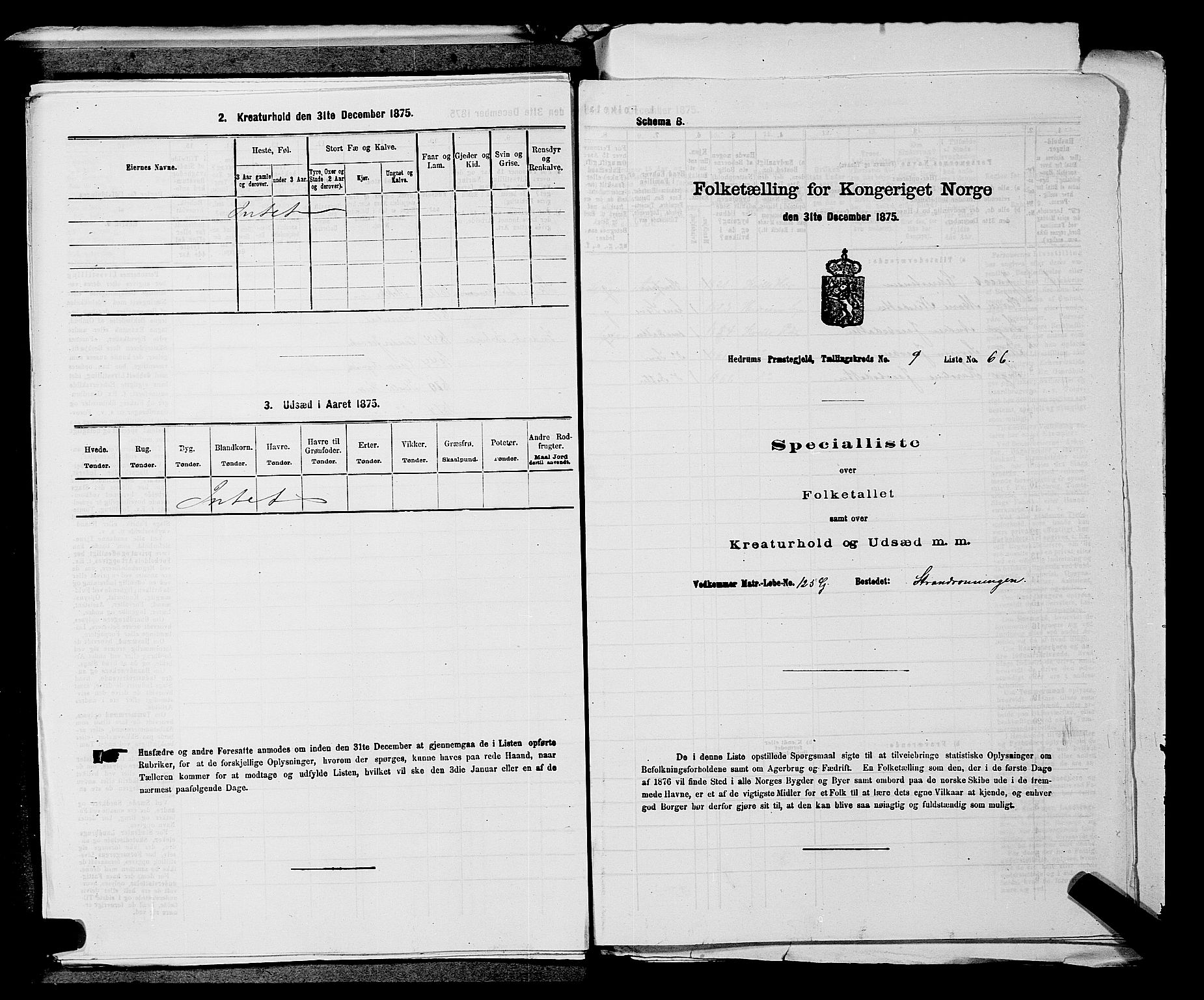 SAKO, 1875 census for 0727P Hedrum, 1875, p. 974