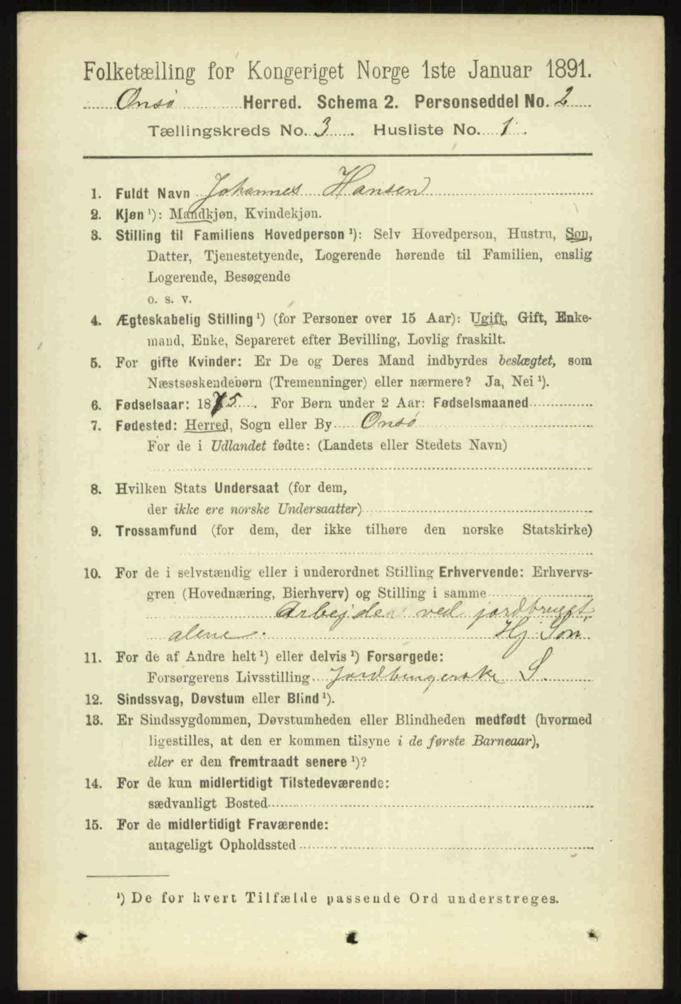 RA, 1891 census for 0134 Onsøy, 1891, p. 1713