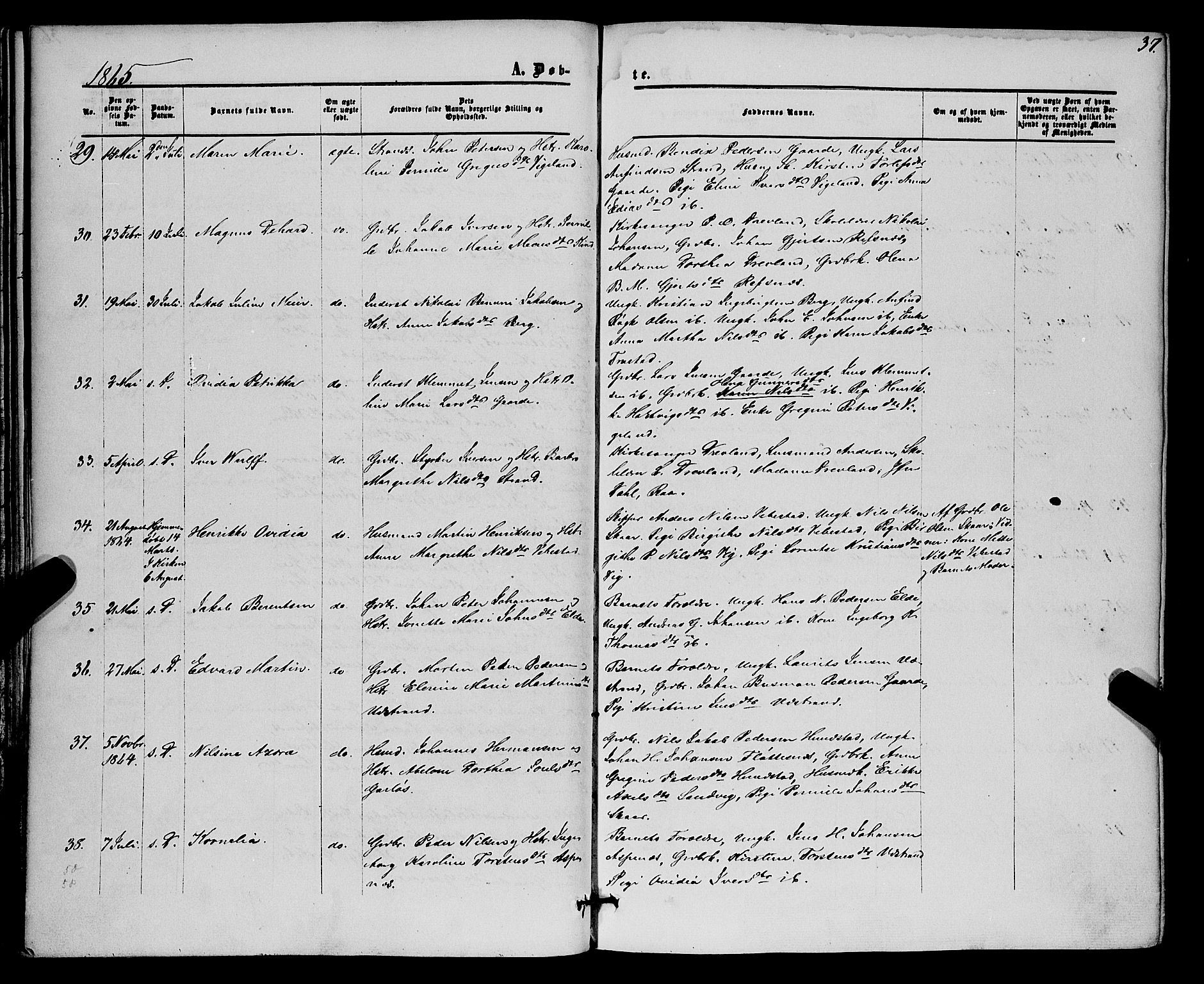 Kvæfjord sokneprestkontor, AV/SATØ-S-1323/G/Ga/Gaa/L0004kirke: Parish register (official) no. 4, 1857-1877, p. 37
