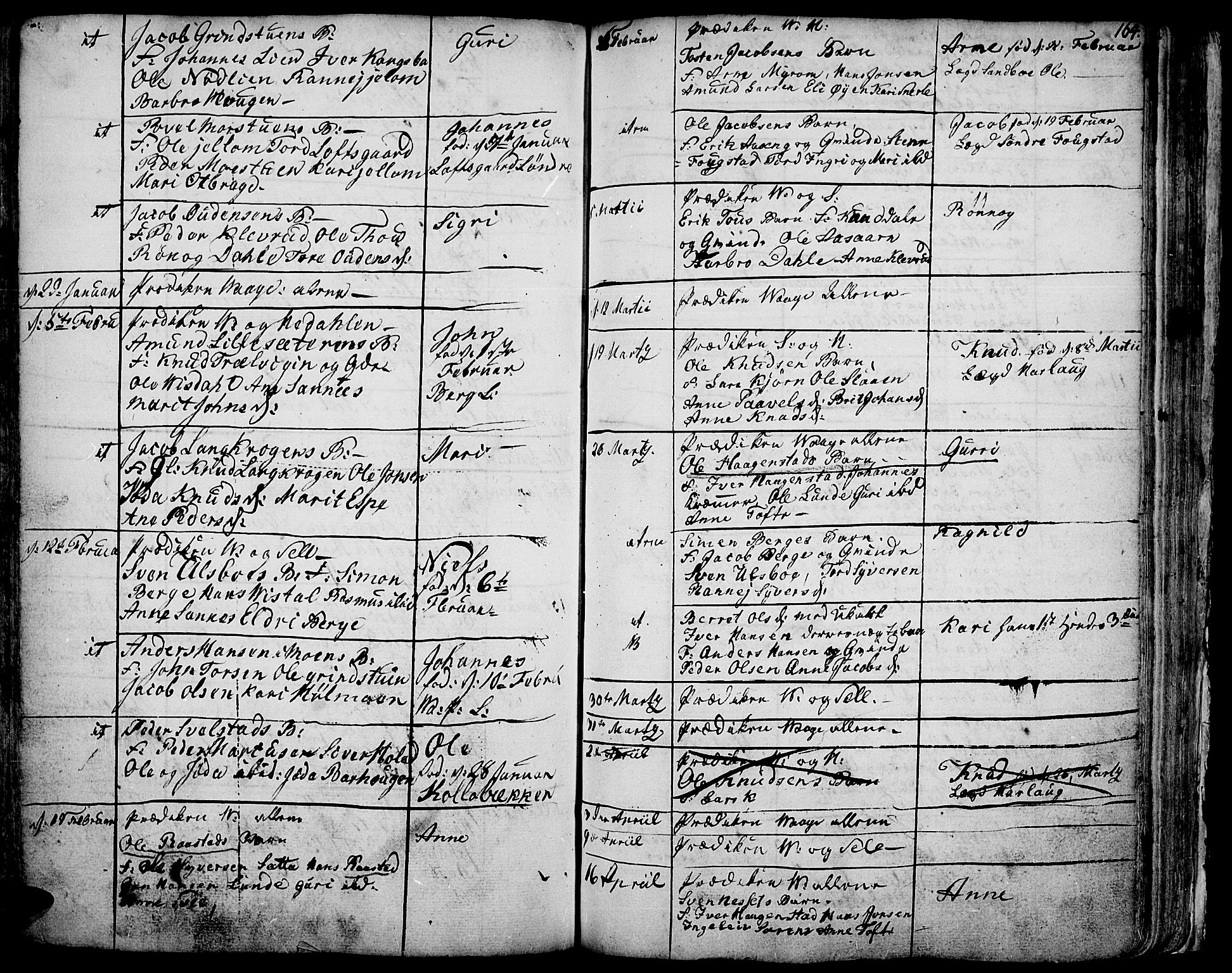 Vågå prestekontor, SAH/PREST-076/H/Ha/Haa/L0001: Parish register (official) no. 1, 1739-1810, p. 164