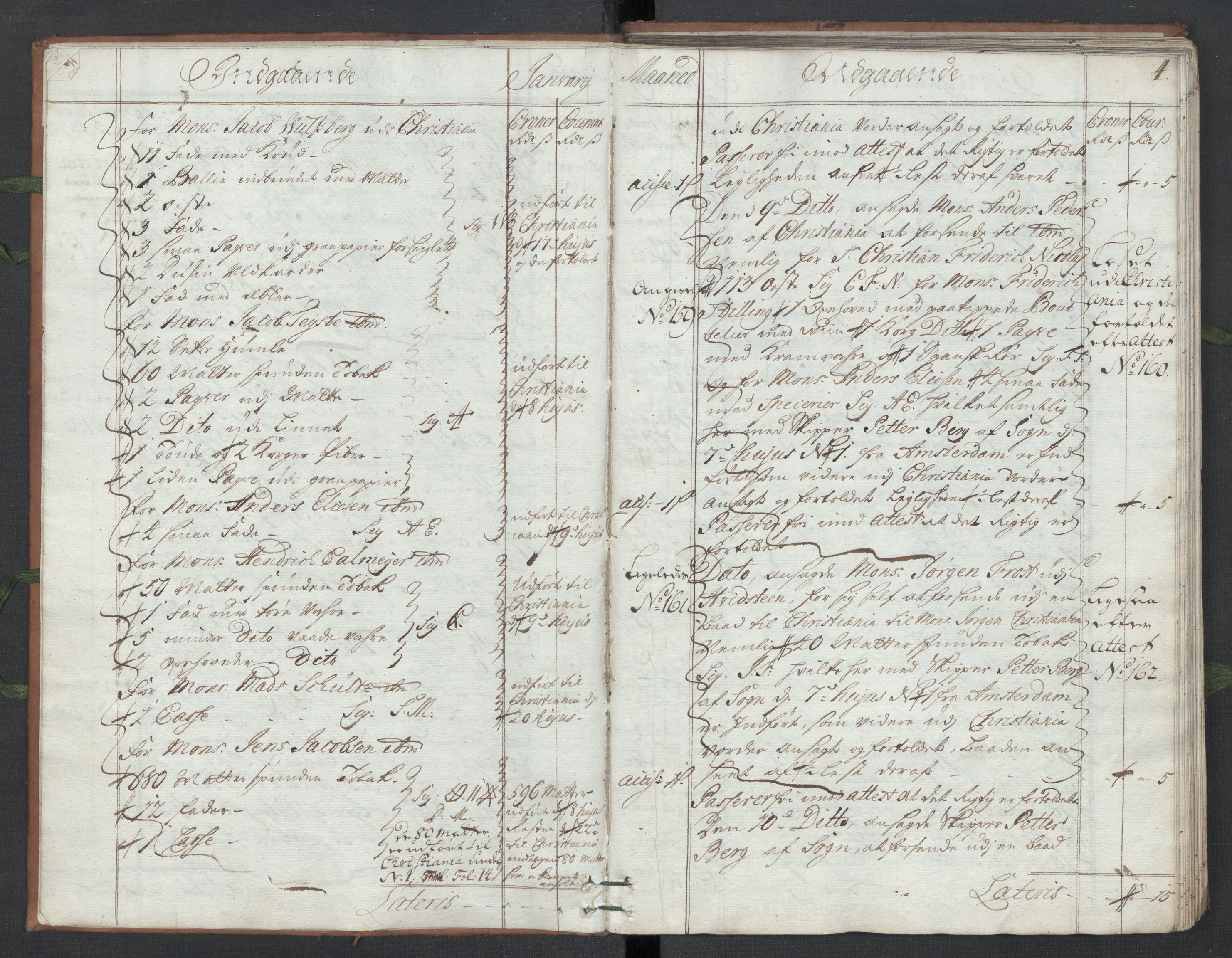 Generaltollkammeret, tollregnskaper, AV/RA-EA-5490/R07/L0010/0001: Tollregnskaper Sand / Hovedtollbok, 1733, p. 3b-4a