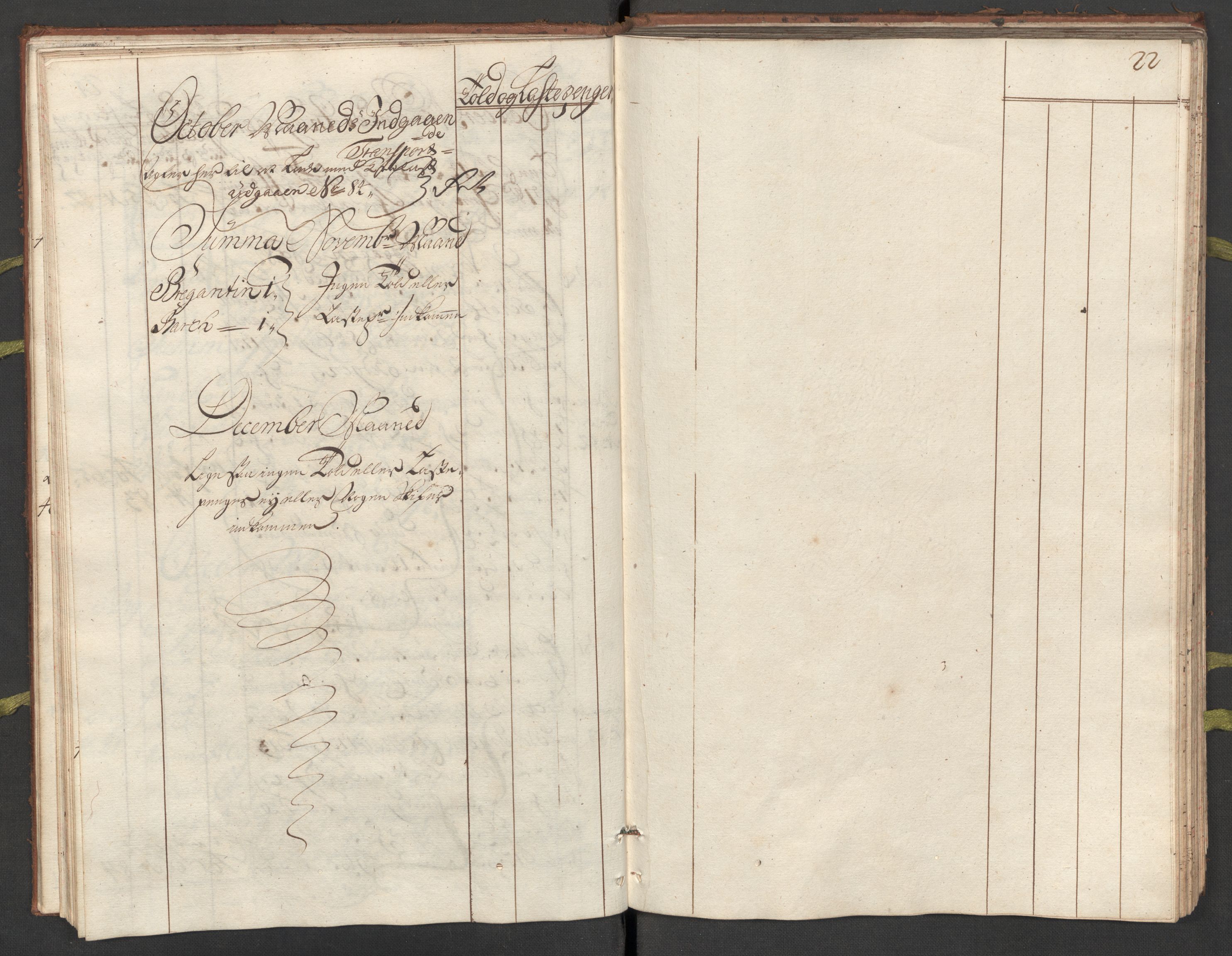 Generaltollkammeret, tollregnskaper, AV/RA-EA-5490/R24/L0009/0001: Tollregnskaper Sunnhordland / Hovedtollbok, 1733, p. 21b-22a