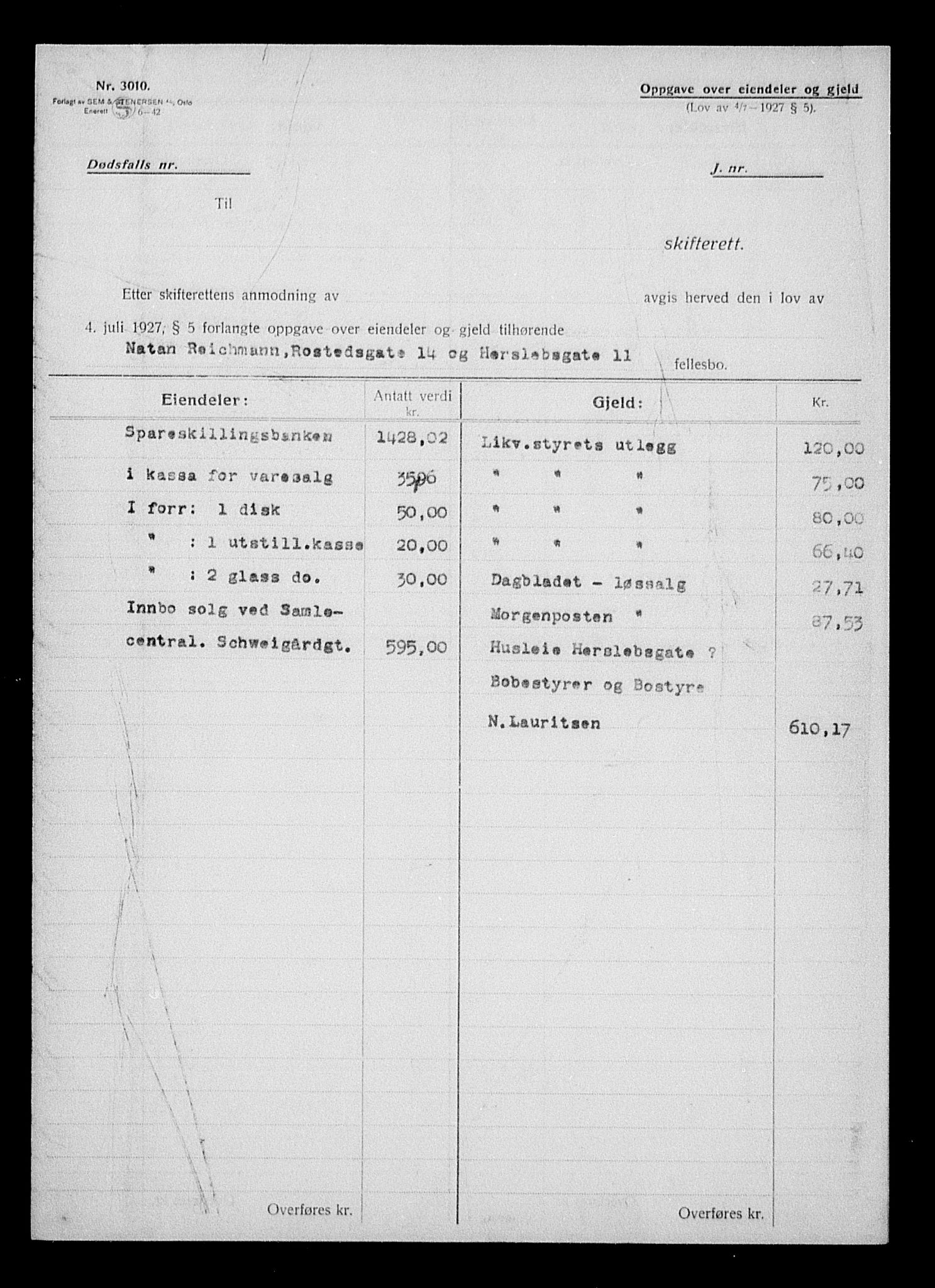 Justisdepartementet, Tilbakeføringskontoret for inndratte formuer, RA/S-1564/H/Hc/Hcc/L0972: --, 1945-1947, p. 470