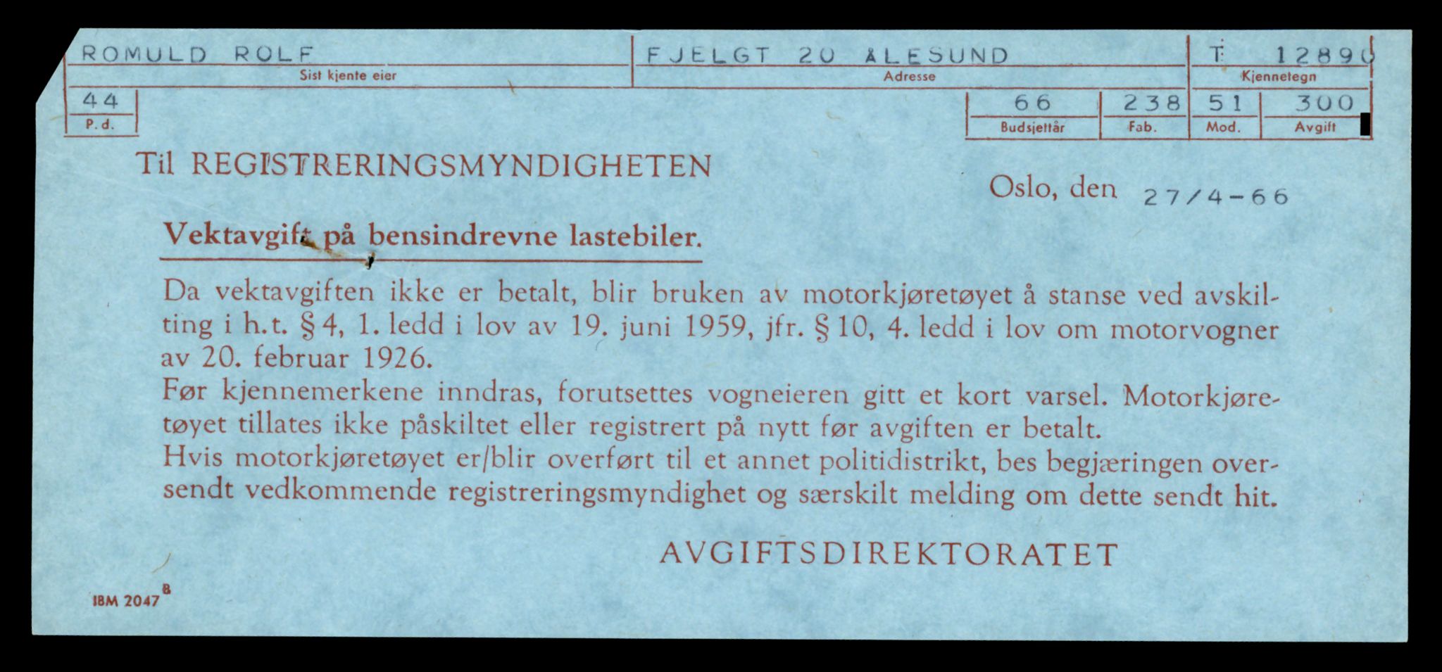 Møre og Romsdal vegkontor - Ålesund trafikkstasjon, AV/SAT-A-4099/F/Fe/L0036: Registreringskort for kjøretøy T 12831 - T 13030, 1927-1998, p. 1005