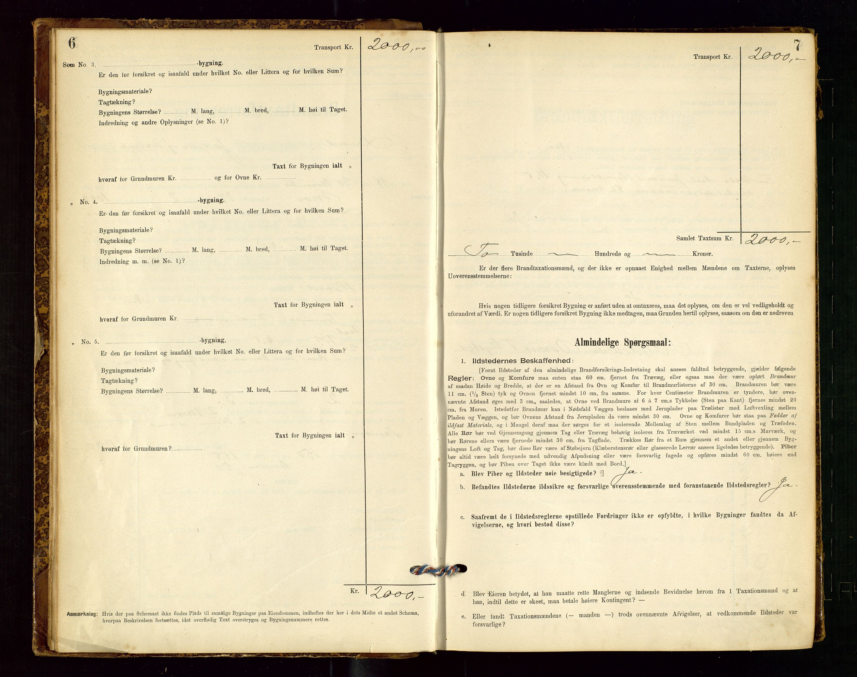 Lund lensmannskontor, SAST/A-100303/Gob/L0001: "Brandtakstprotokol", 1894-1907, p. 6-7