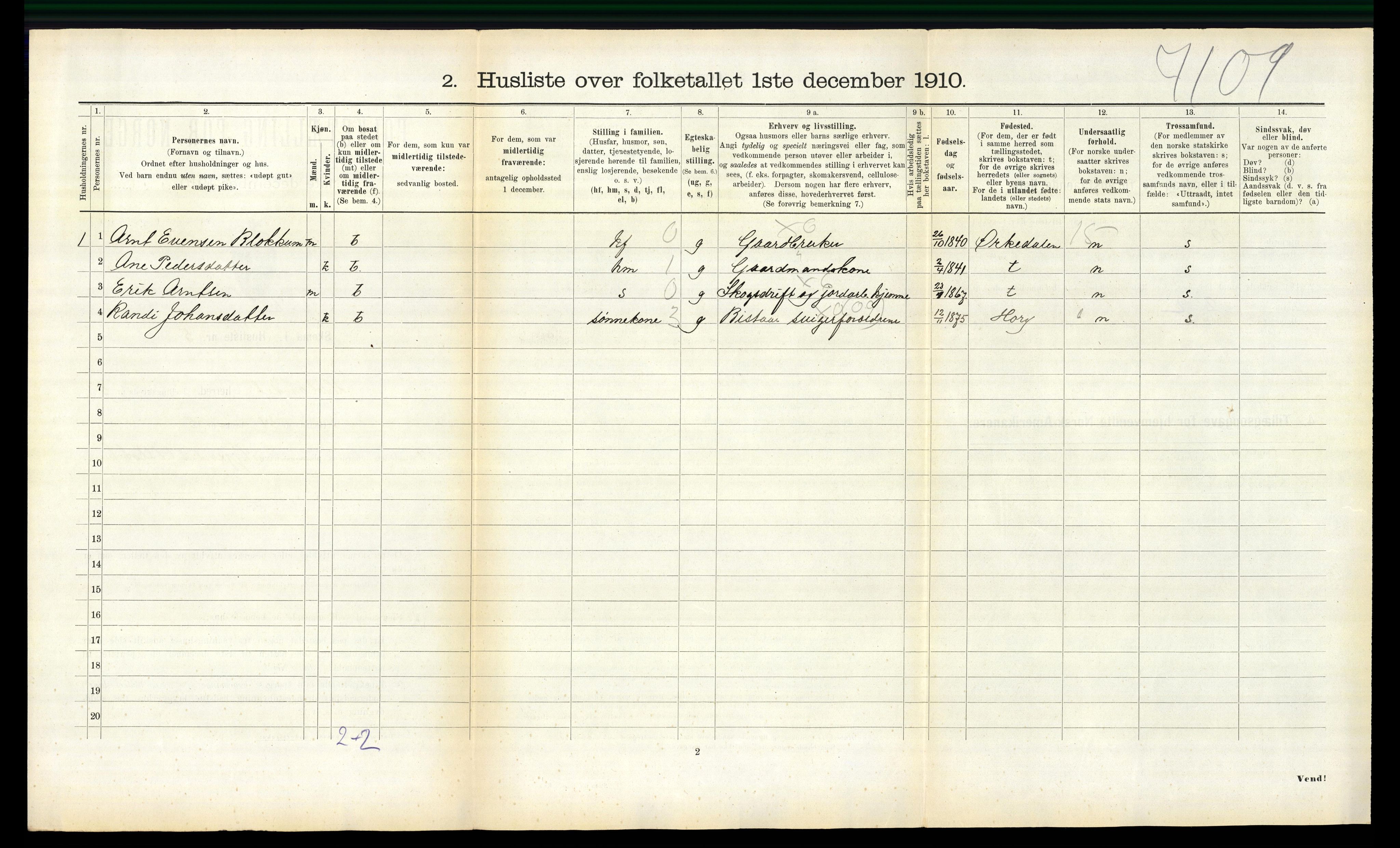 RA, 1910 census for Hølonda, 1910, p. 359