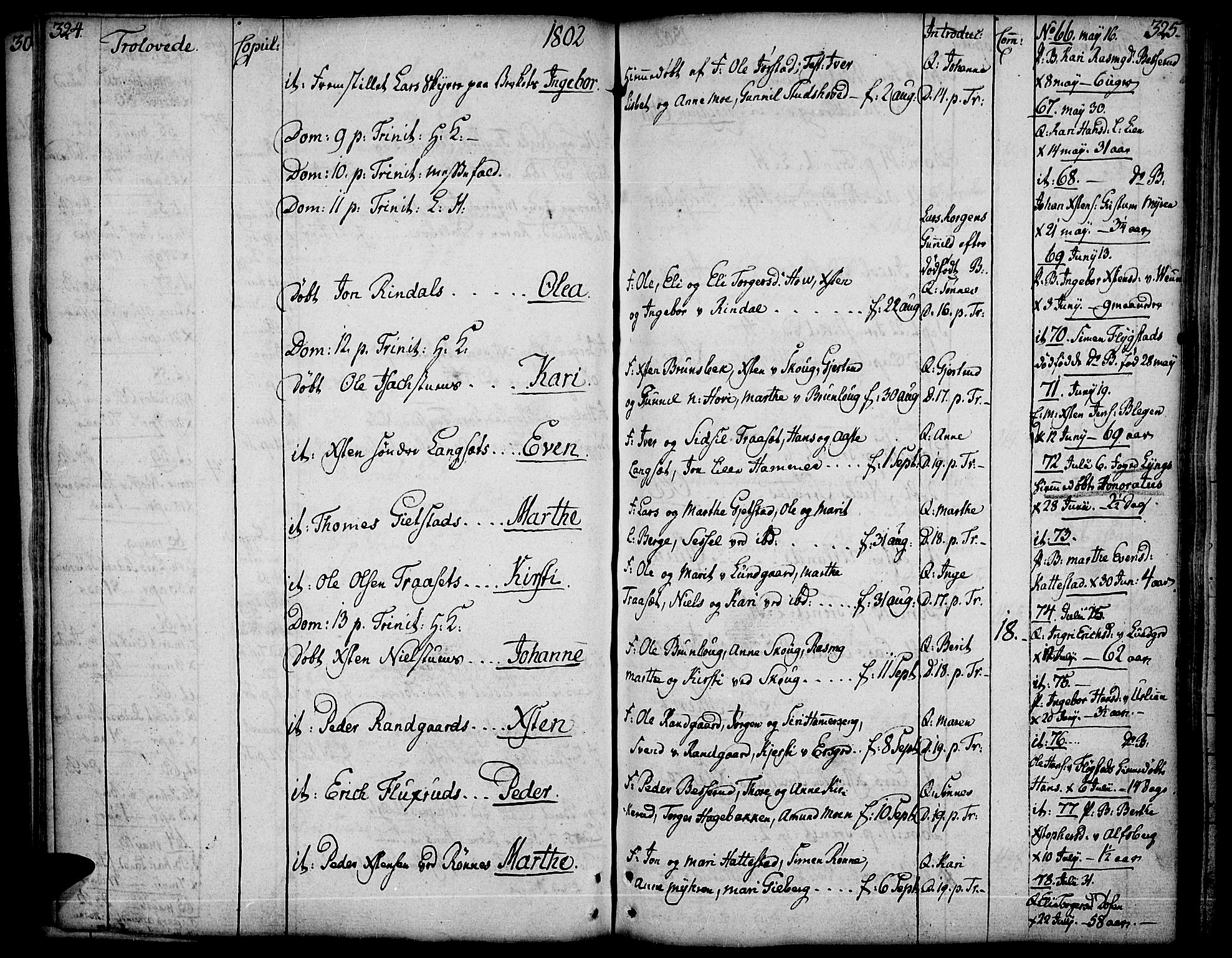 Fåberg prestekontor, SAH/PREST-086/H/Ha/Haa/L0002: Parish register (official) no. 2, 1775-1818, p. 324-325