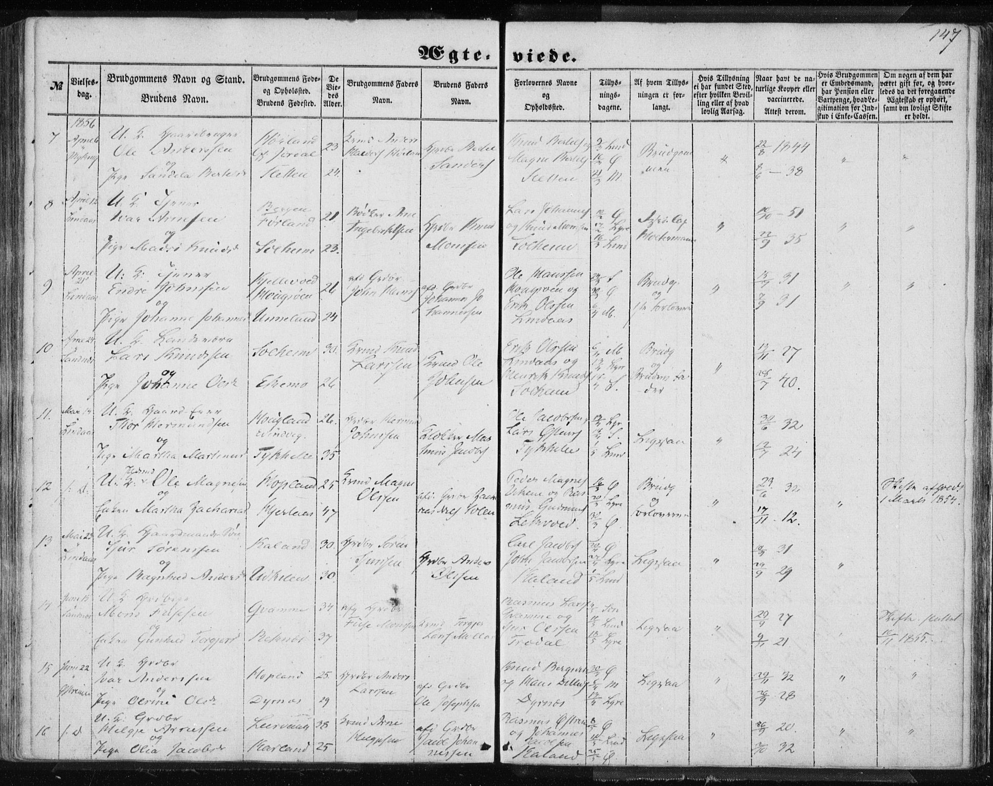 Lindås Sokneprestembete, SAB/A-76701/H/Haa: Parish register (official) no. A 13, 1848-1862, p. 147