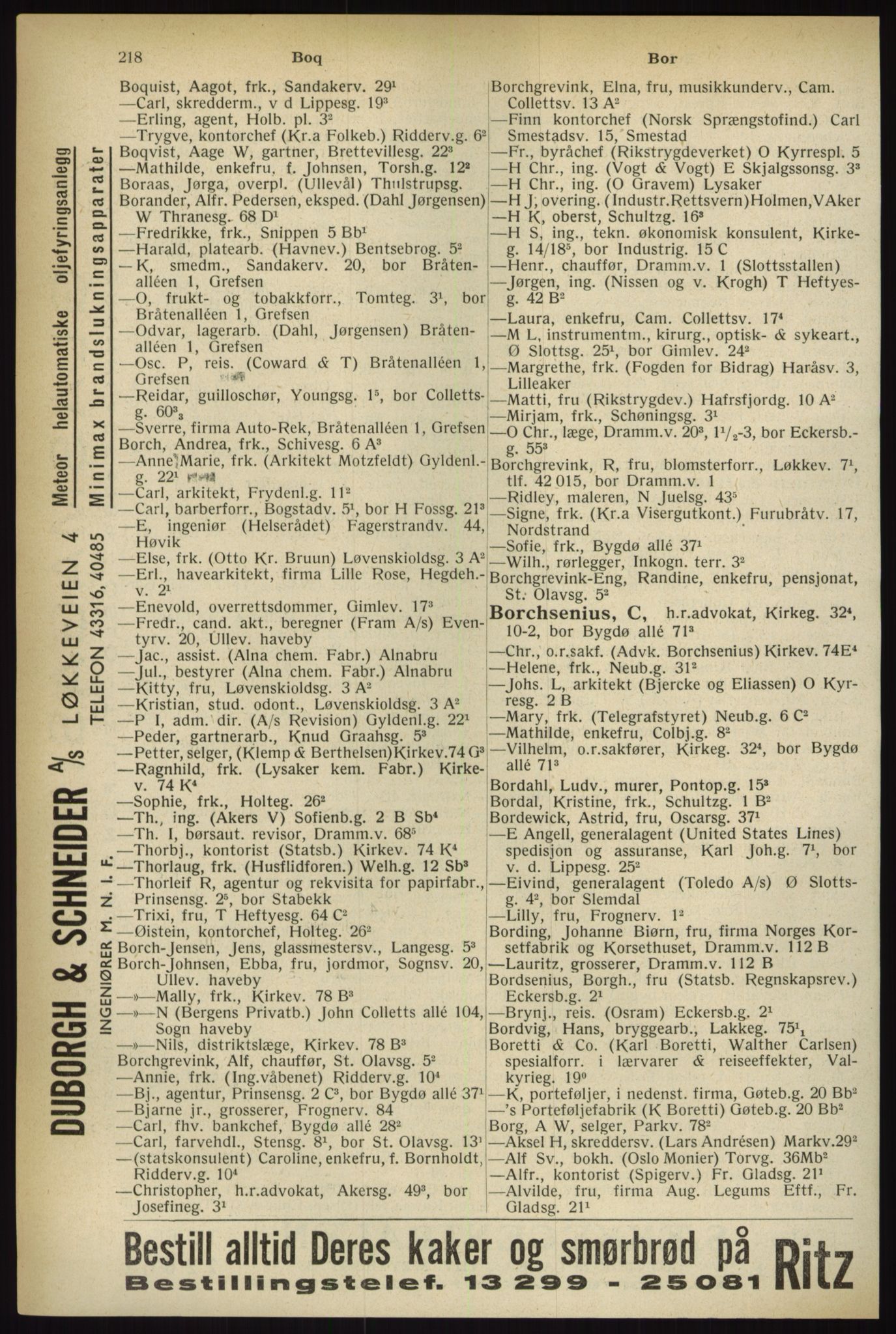 Kristiania/Oslo adressebok, PUBL/-, 1933, p. 218