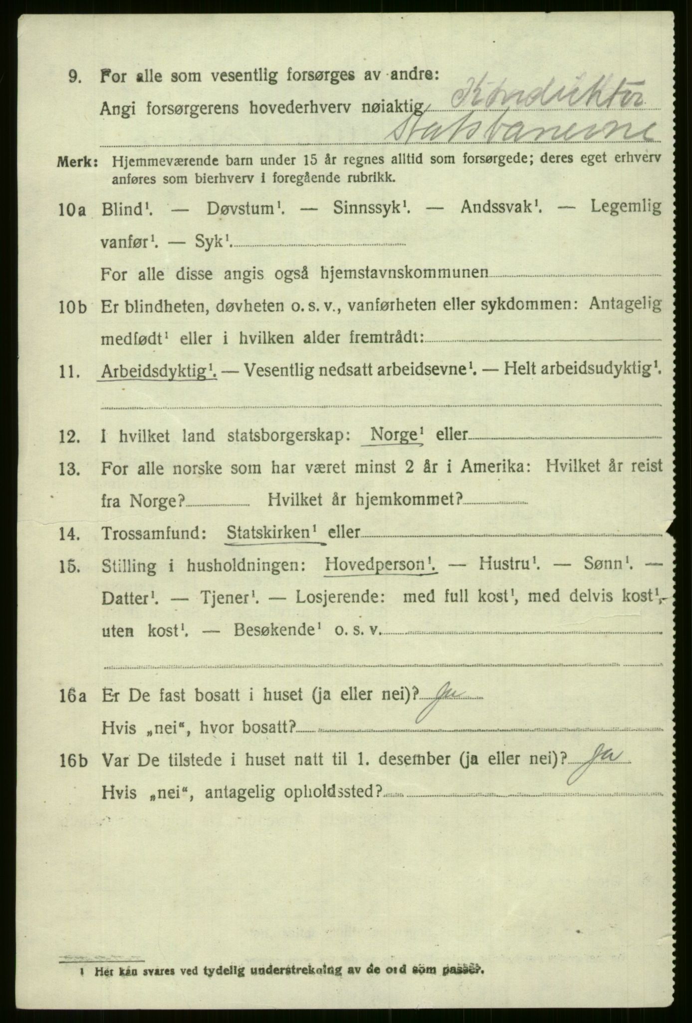 SAB, 1920 census for Voss, 1920, p. 8604