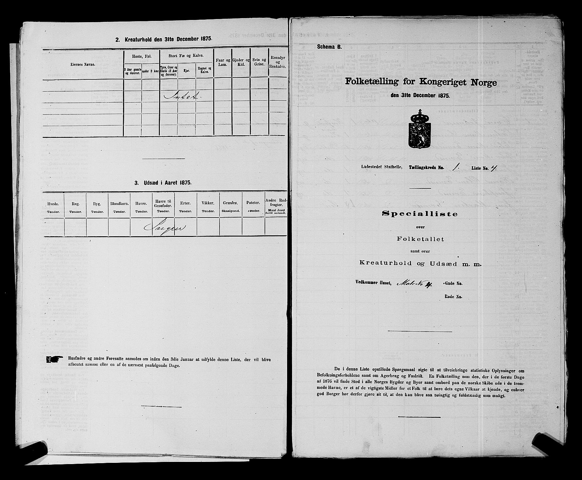 SAKO, 1875 census for 0803B Bamble/Stathelle, 1875, p. 14