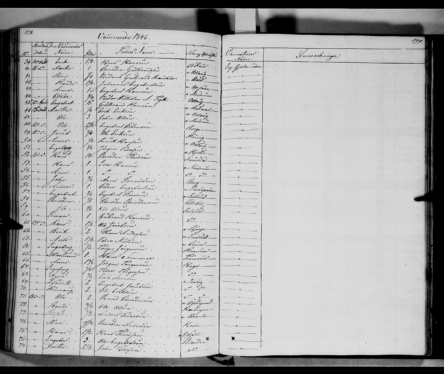 Ringebu prestekontor, SAH/PREST-082/H/Ha/Haa/L0005: Parish register (official) no. 5, 1839-1848, p. 578-579