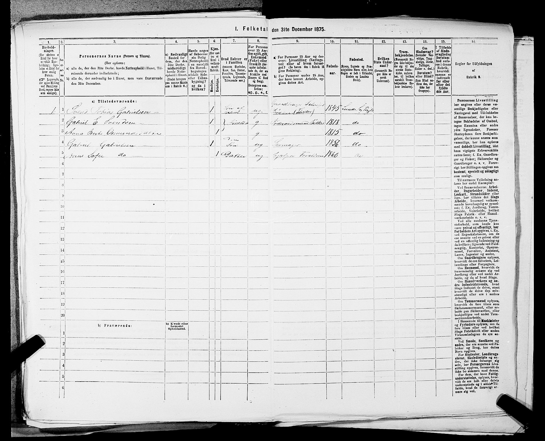 SAST, 1875 census for 1112P Lund, 1875, p. 325