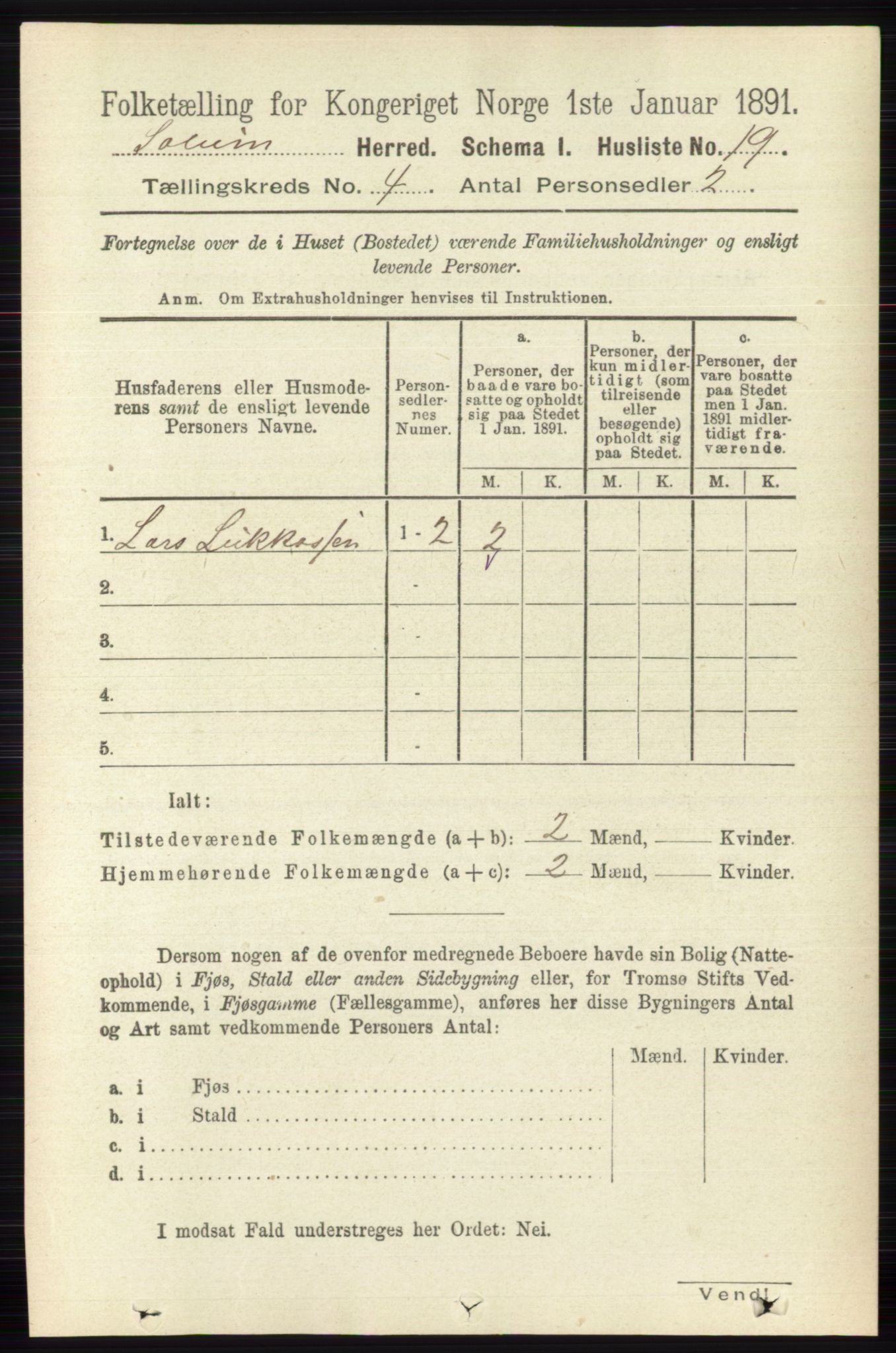 RA, 1891 census for 0818 Solum, 1891, p. 606