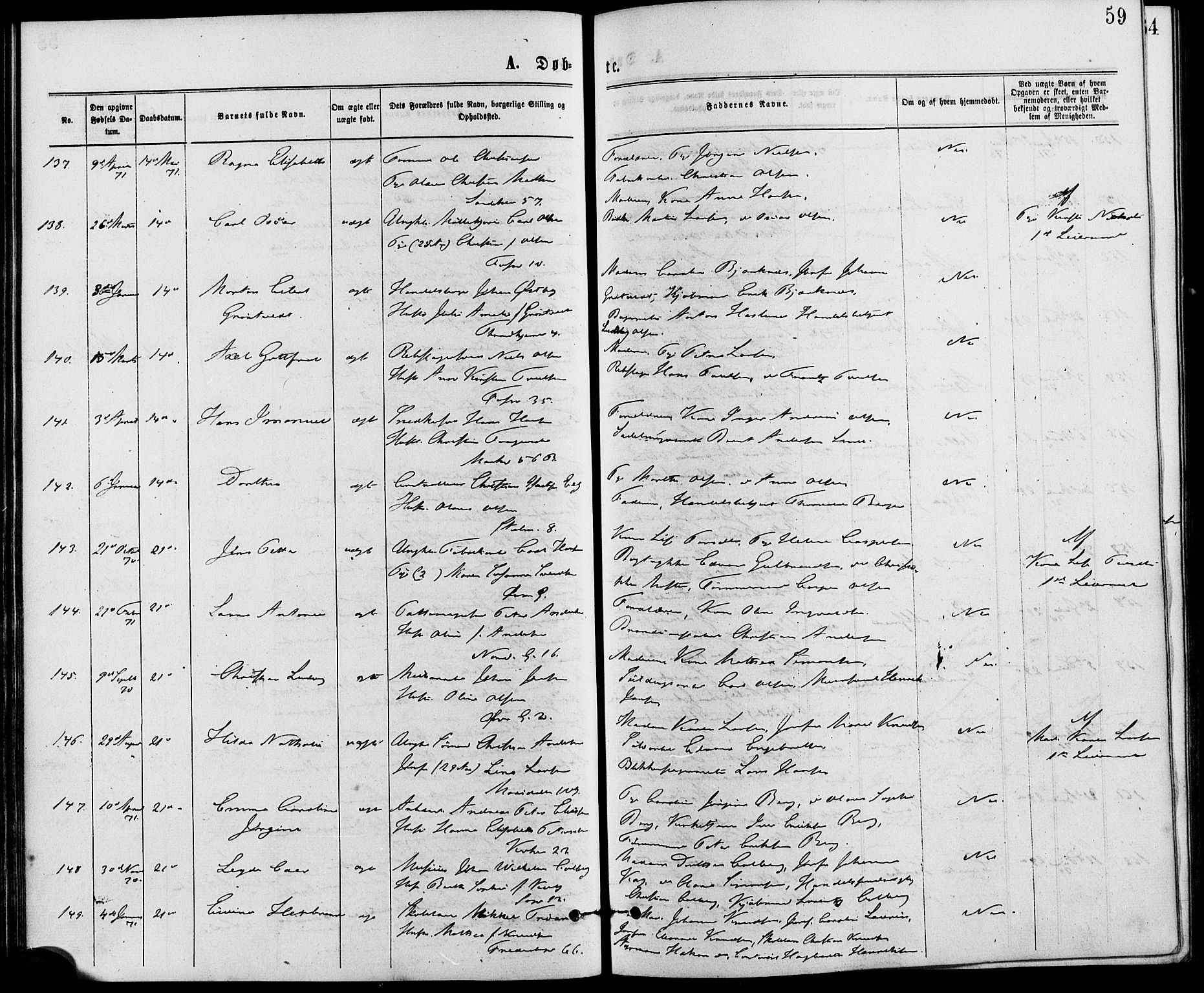 Gamle Aker prestekontor Kirkebøker, SAO/A-10617a/G/L0003: Parish register (copy) no. 3, 1869-1874, p. 59