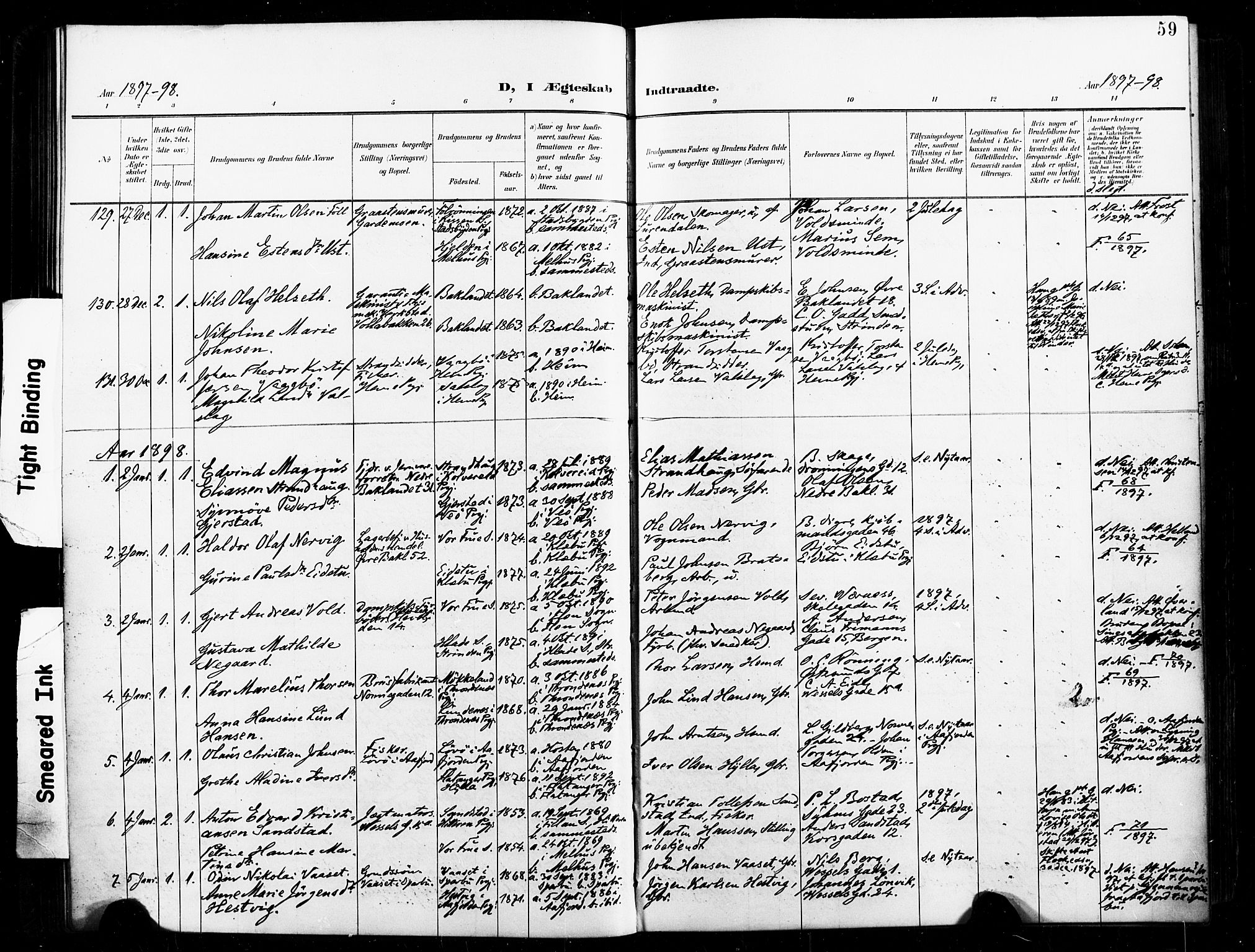 Ministerialprotokoller, klokkerbøker og fødselsregistre - Sør-Trøndelag, SAT/A-1456/604/L0198: Parish register (official) no. 604A19, 1893-1900, p. 59