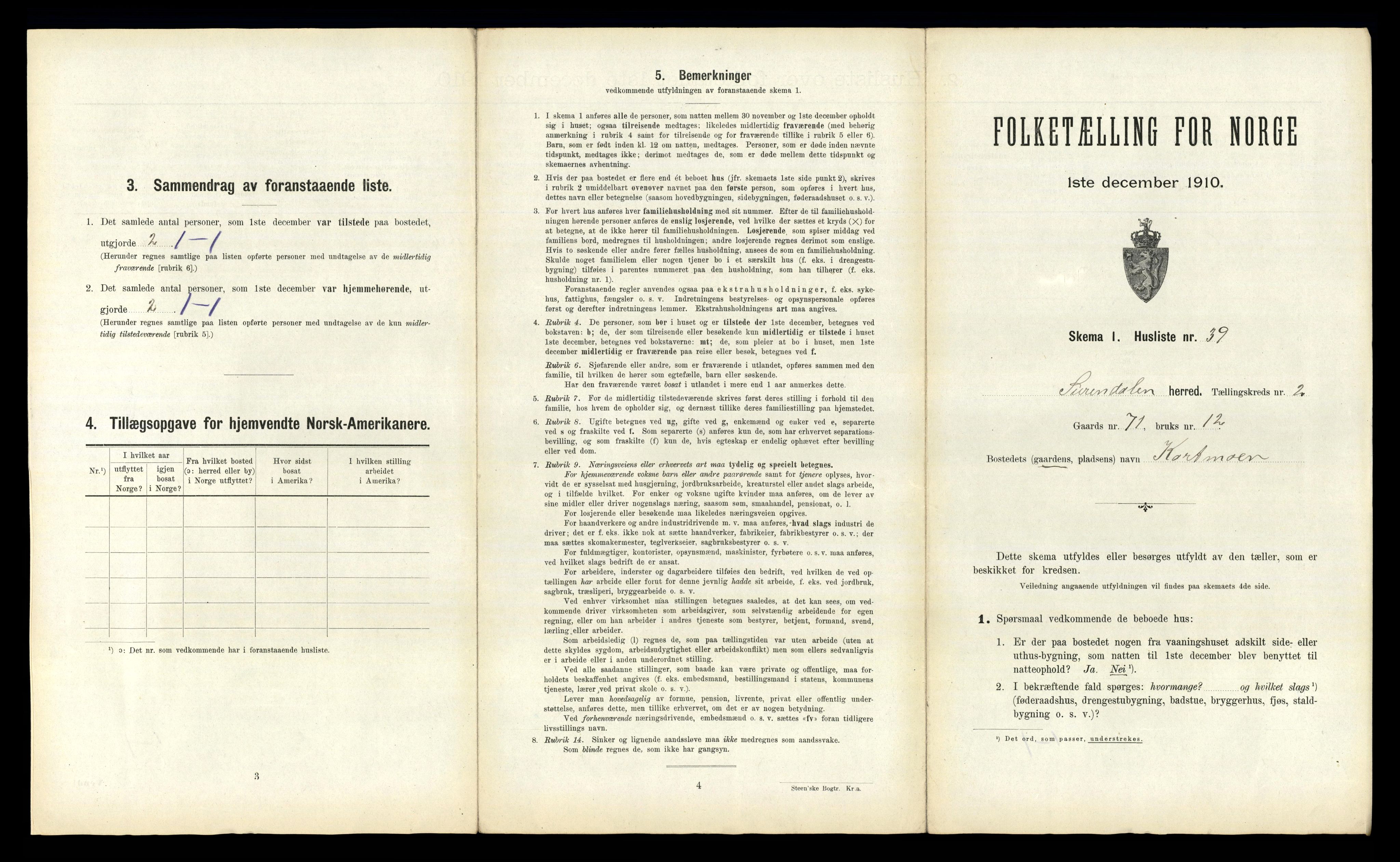 RA, 1910 census for Surnadal, 1910, p. 185