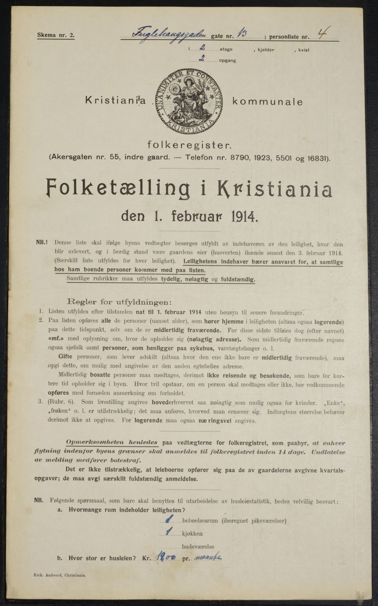 OBA, Municipal Census 1914 for Kristiania, 1914, p. 28662