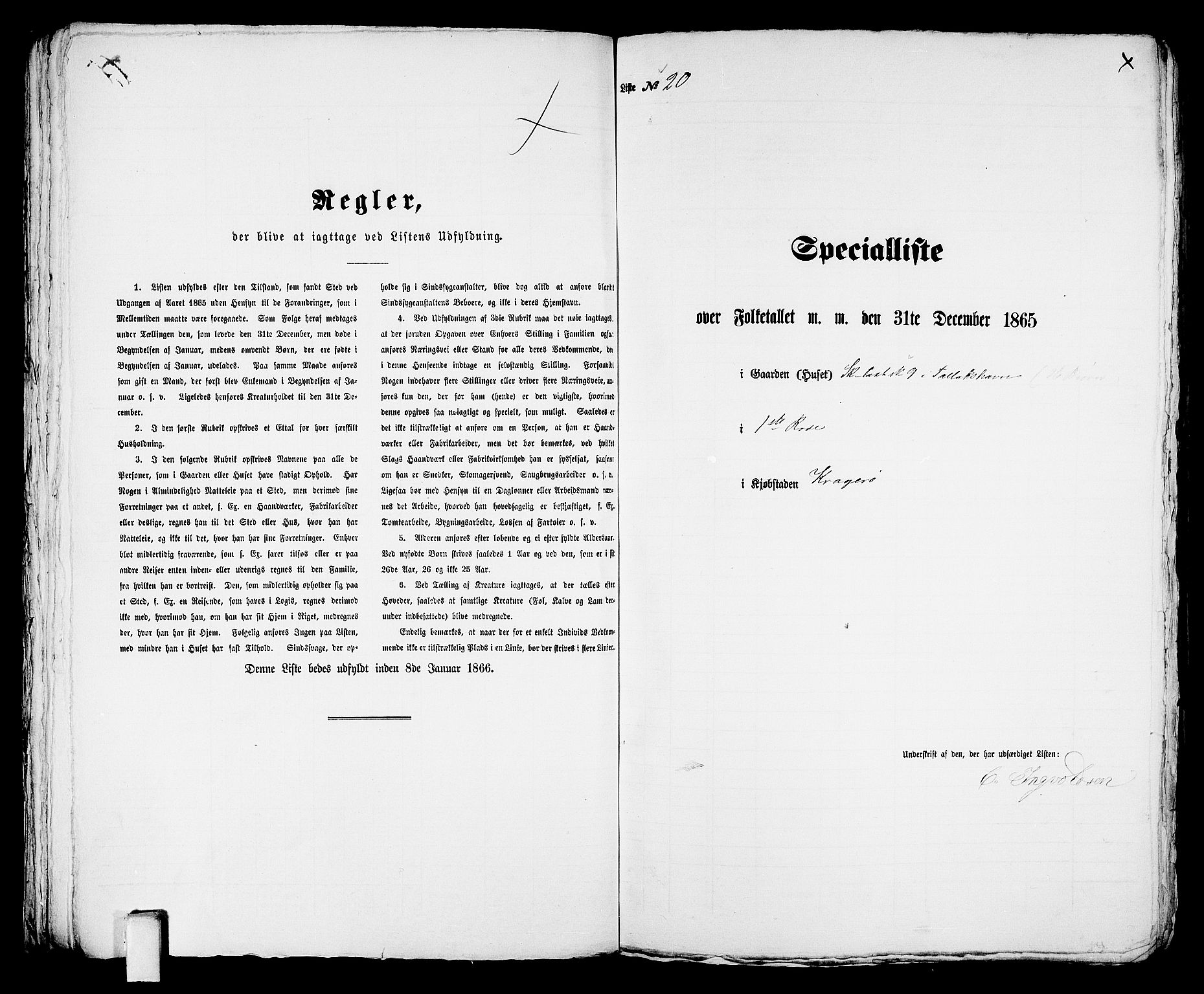 RA, 1865 census for Kragerø/Kragerø, 1865, p. 49