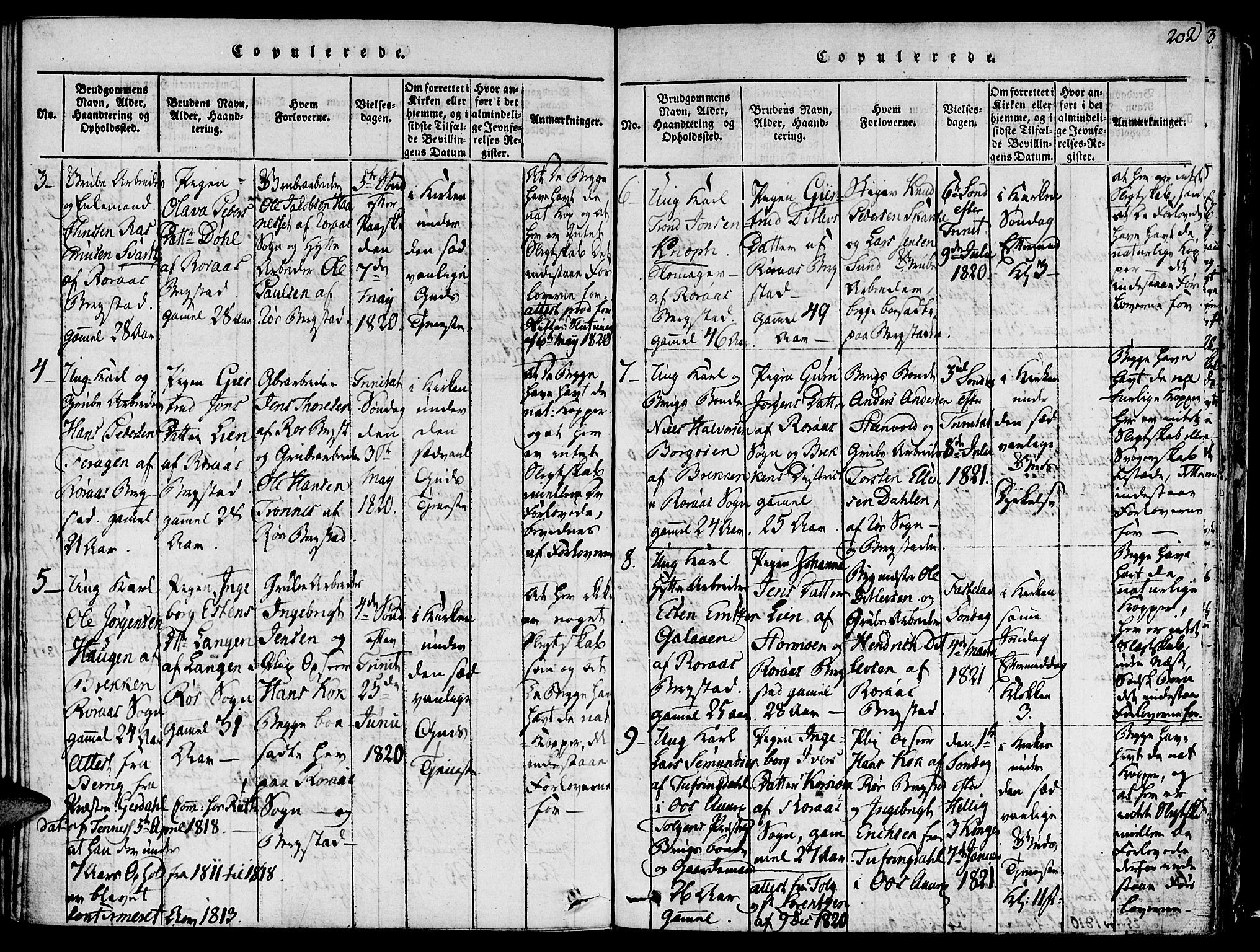 Ministerialprotokoller, klokkerbøker og fødselsregistre - Sør-Trøndelag, SAT/A-1456/681/L0929: Parish register (official) no. 681A07, 1817-1828, p. 202