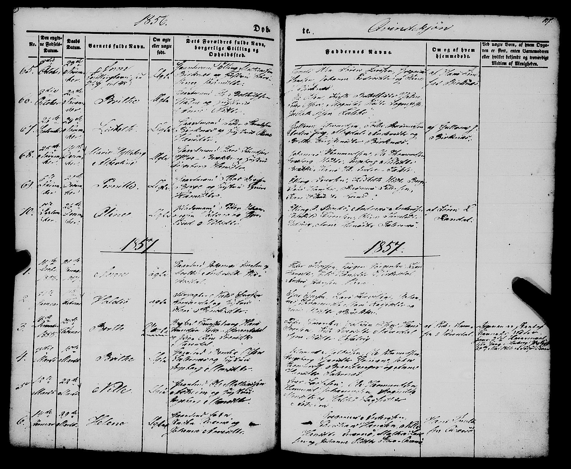 Gulen sokneprestembete, SAB/A-80201/H/Haa/Haaa/L0021: Parish register (official) no. A 21, 1848-1858, p. 107