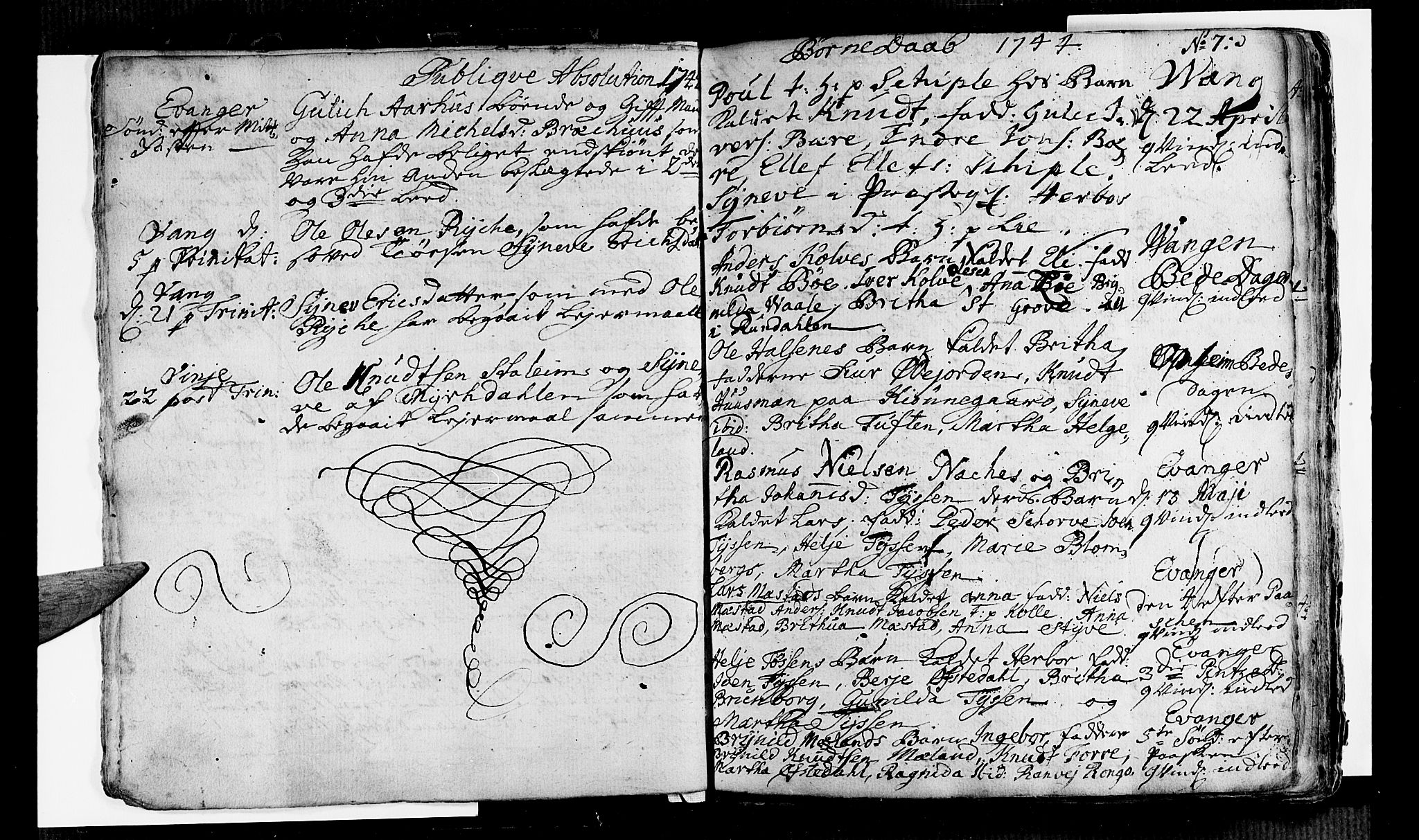 Voss sokneprestembete, AV/SAB-A-79001/H/Haa: Parish register (official) no. A 6, 1744-1752, p. 7