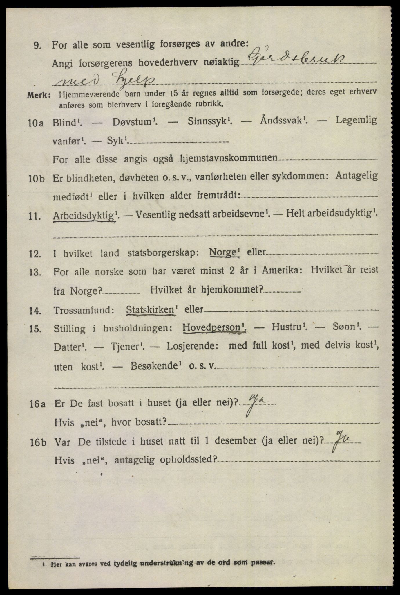 SAKO, 1920 census for Gol, 1920, p. 4581