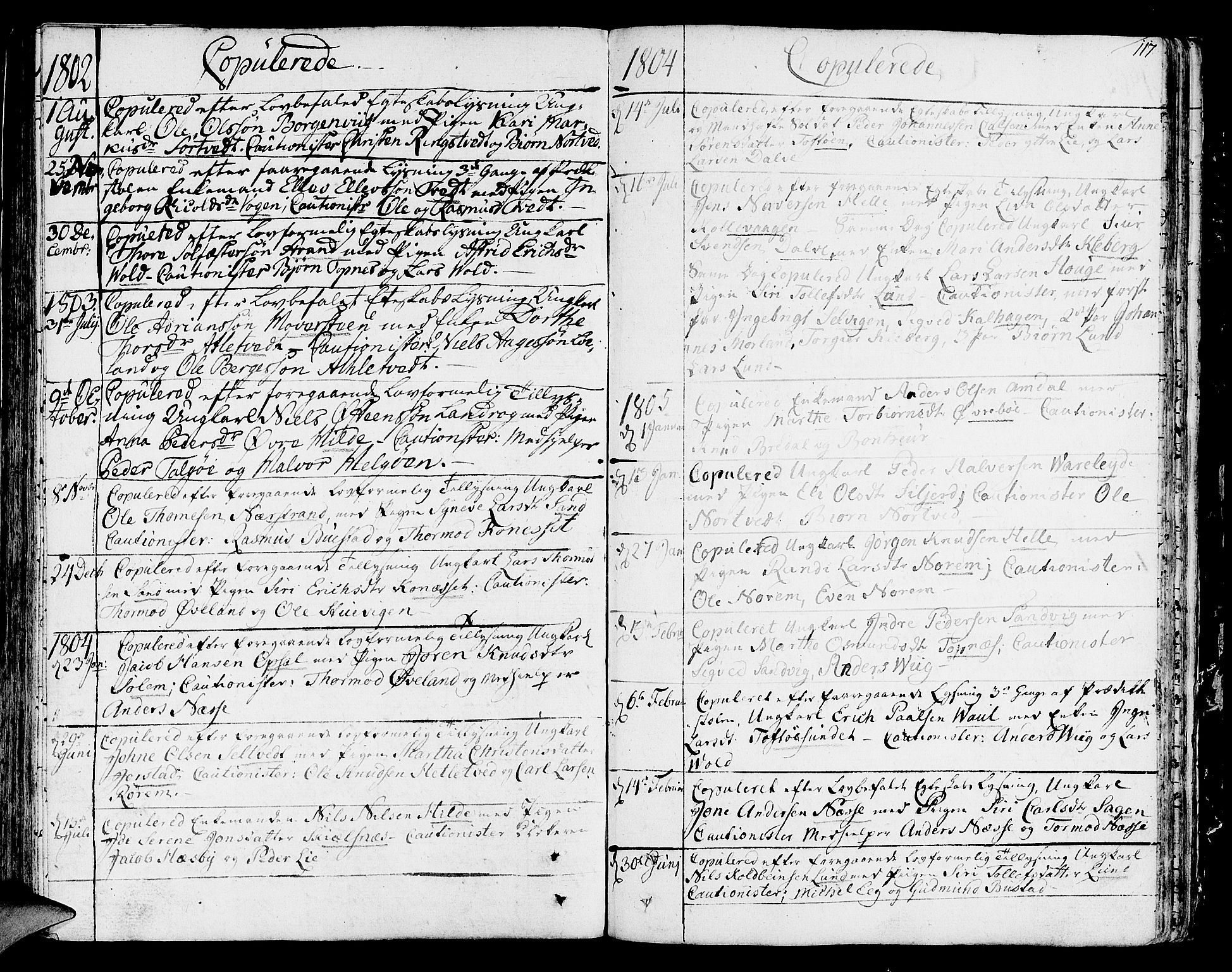 Nedstrand sokneprestkontor, SAST/A-101841/01/IV: Parish register (official) no. A 5, 1795-1816, p. 117