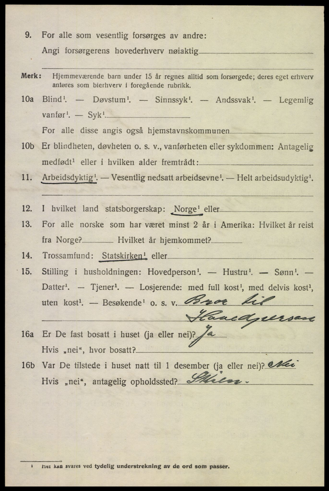 SAK, 1920 census for Gjerstad, 1920, p. 3818