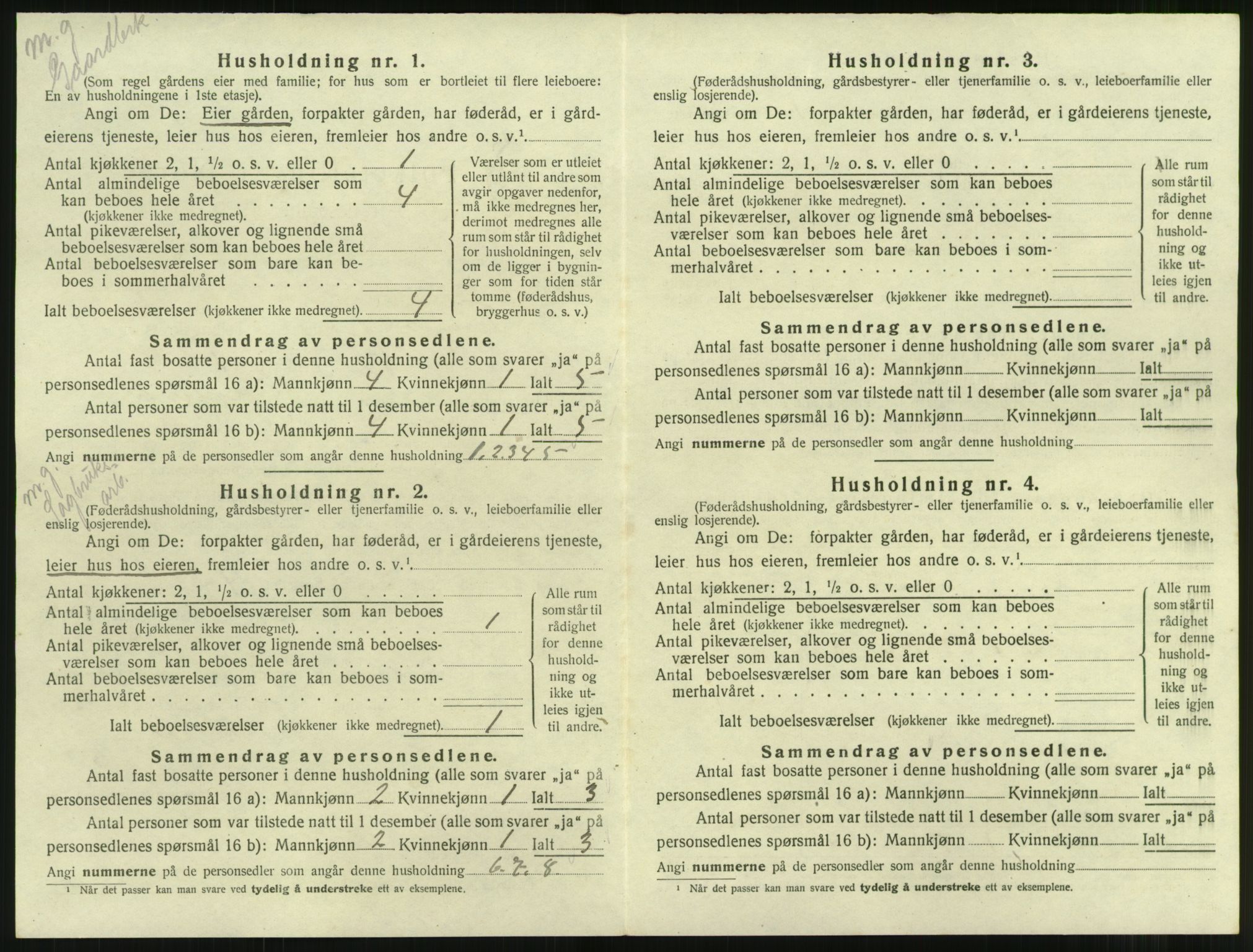 SAT, 1920 census for Tingvoll, 1920, p. 61