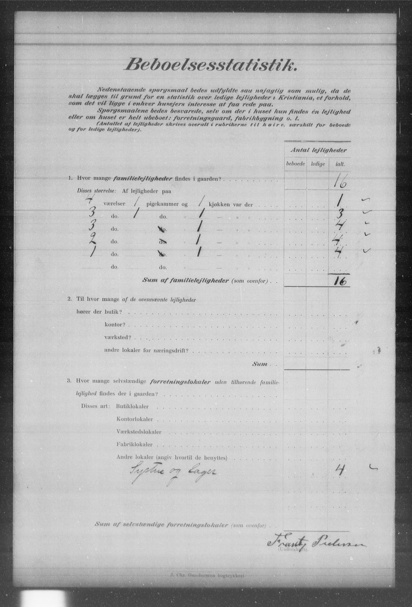 OBA, Municipal Census 1903 for Kristiania, 1903, p. 3711