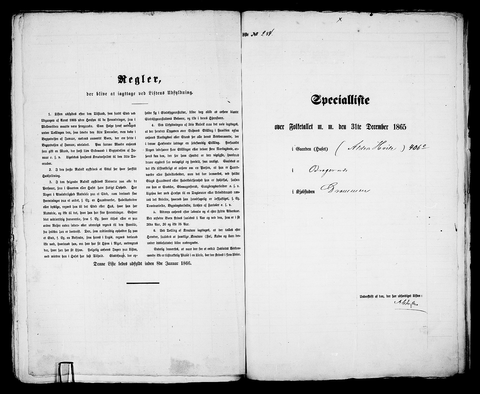 RA, 1865 census for Bragernes in Drammen, 1865, p. 598