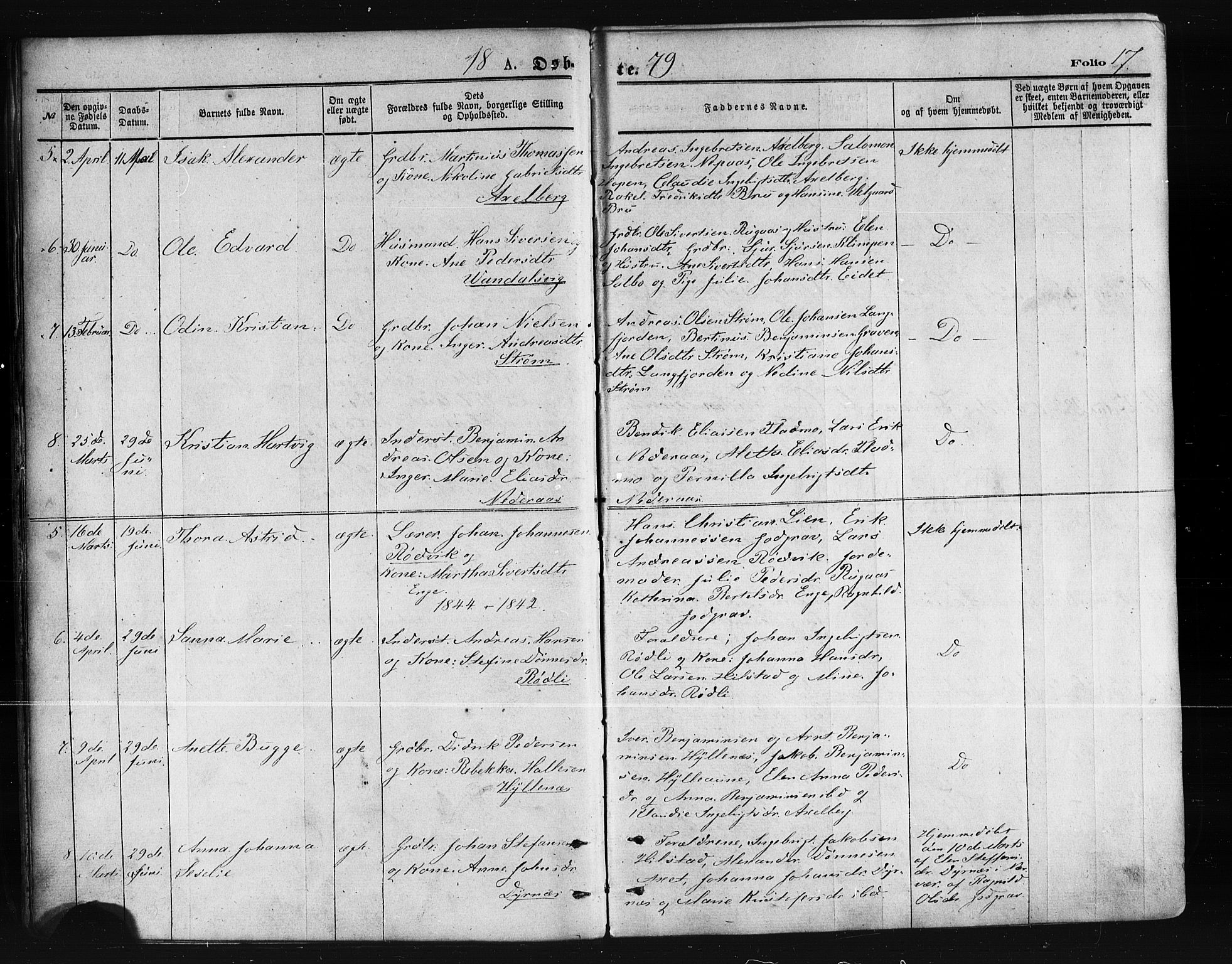 Ministerialprotokoller, klokkerbøker og fødselsregistre - Nordland, SAT/A-1459/814/L0225: Parish register (official) no. 814A06, 1875-1885, p. 17