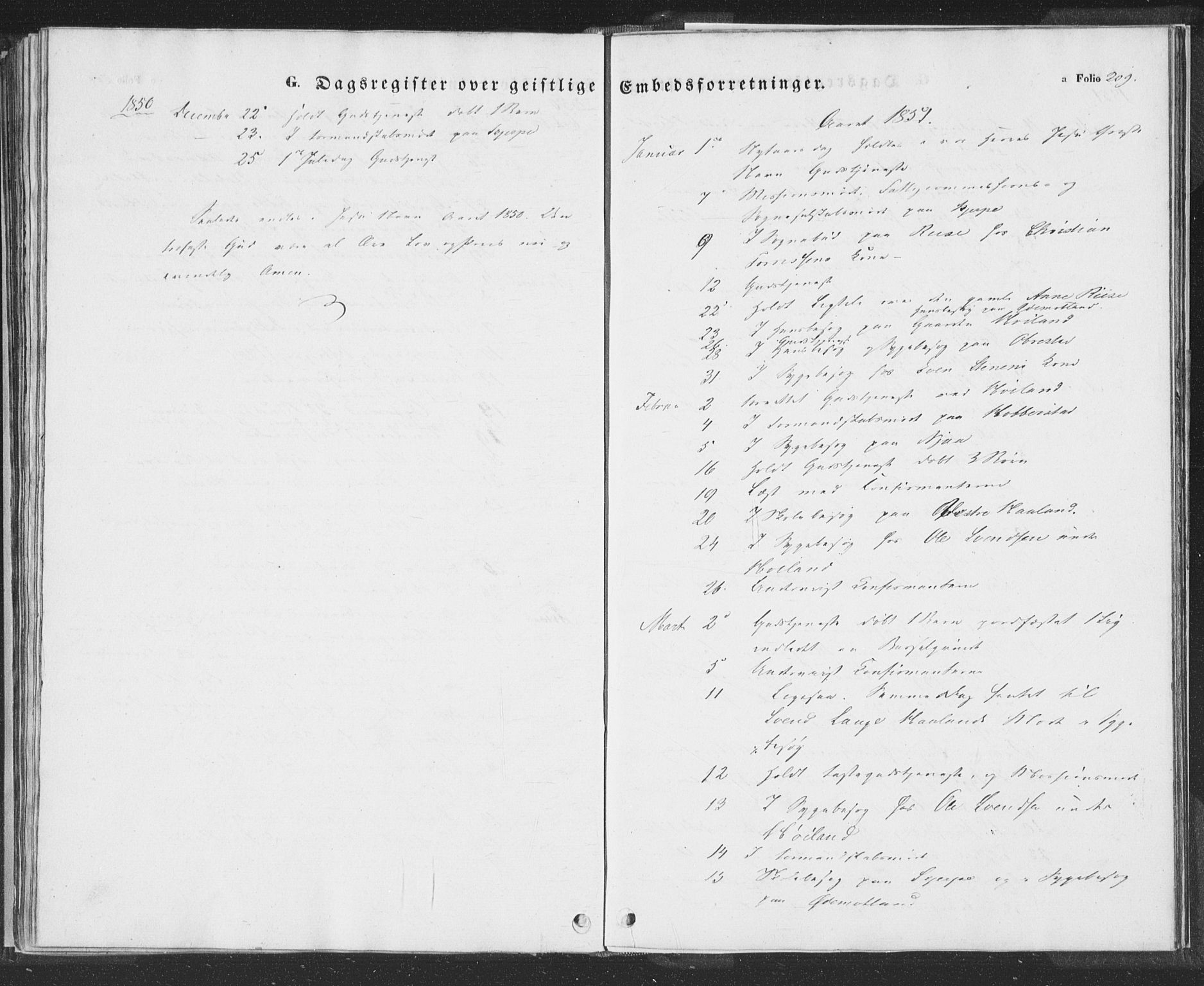 Hå sokneprestkontor, SAST/A-101801/001/30BA/L0006: Parish register (official) no. A 5, 1842-1853, p. 209