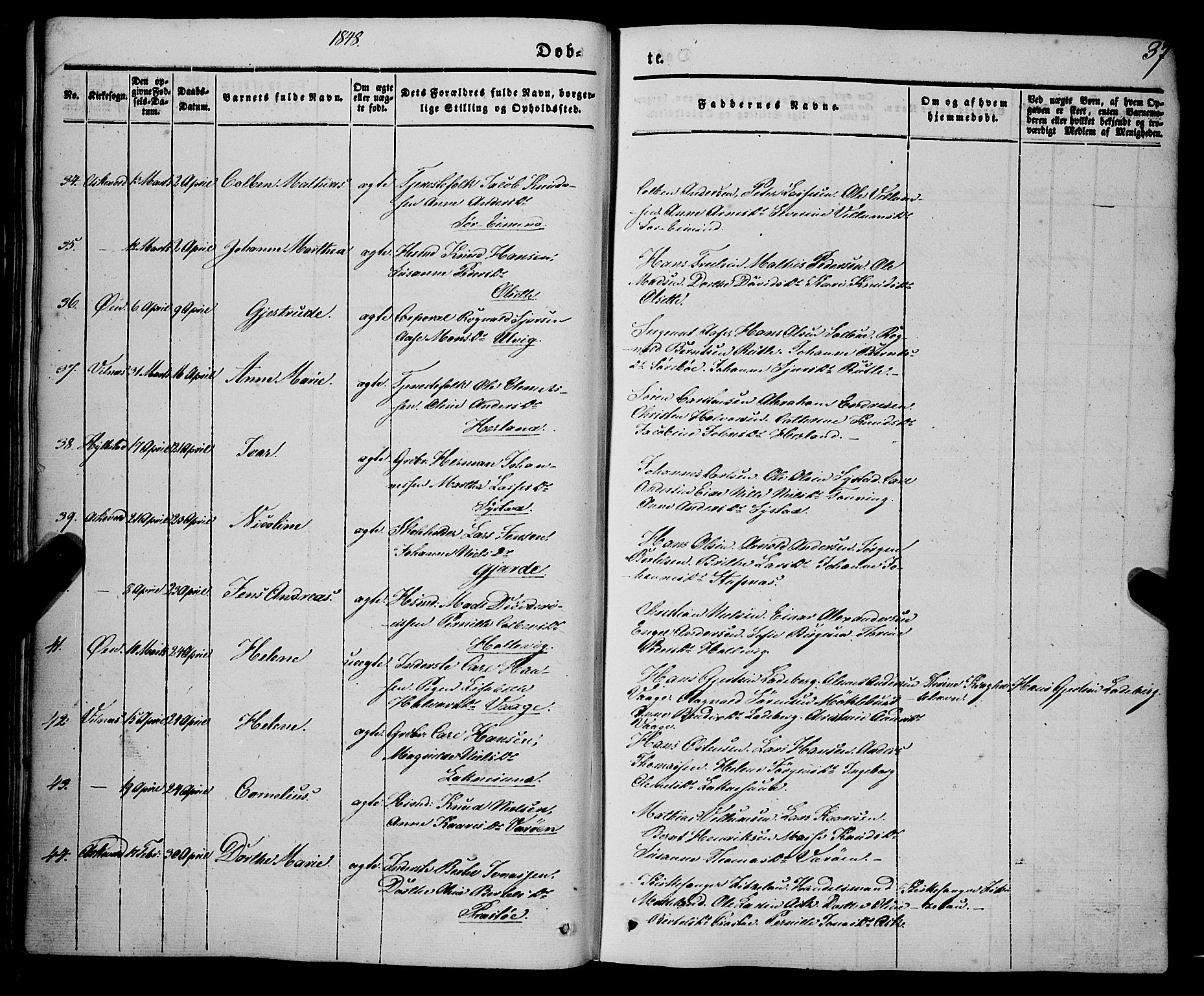 Askvoll sokneprestembete, AV/SAB-A-79501/H/Haa/Haaa/L0011/0001: Parish register (official) no. A 11 I, 1845-1864, p. 37