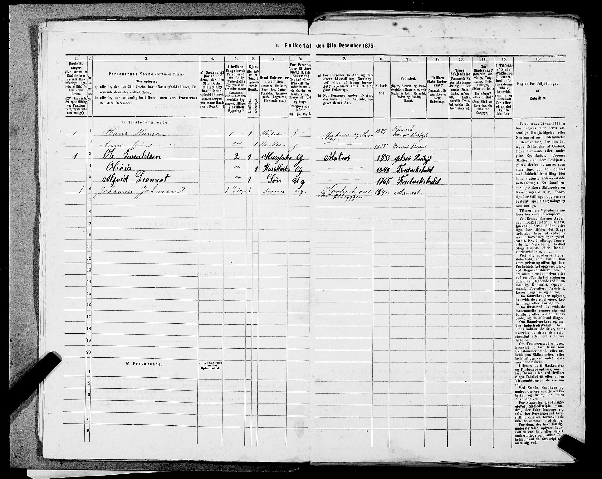 SAST, 1875 census for 1103 Stavanger, 1875, p. 1829